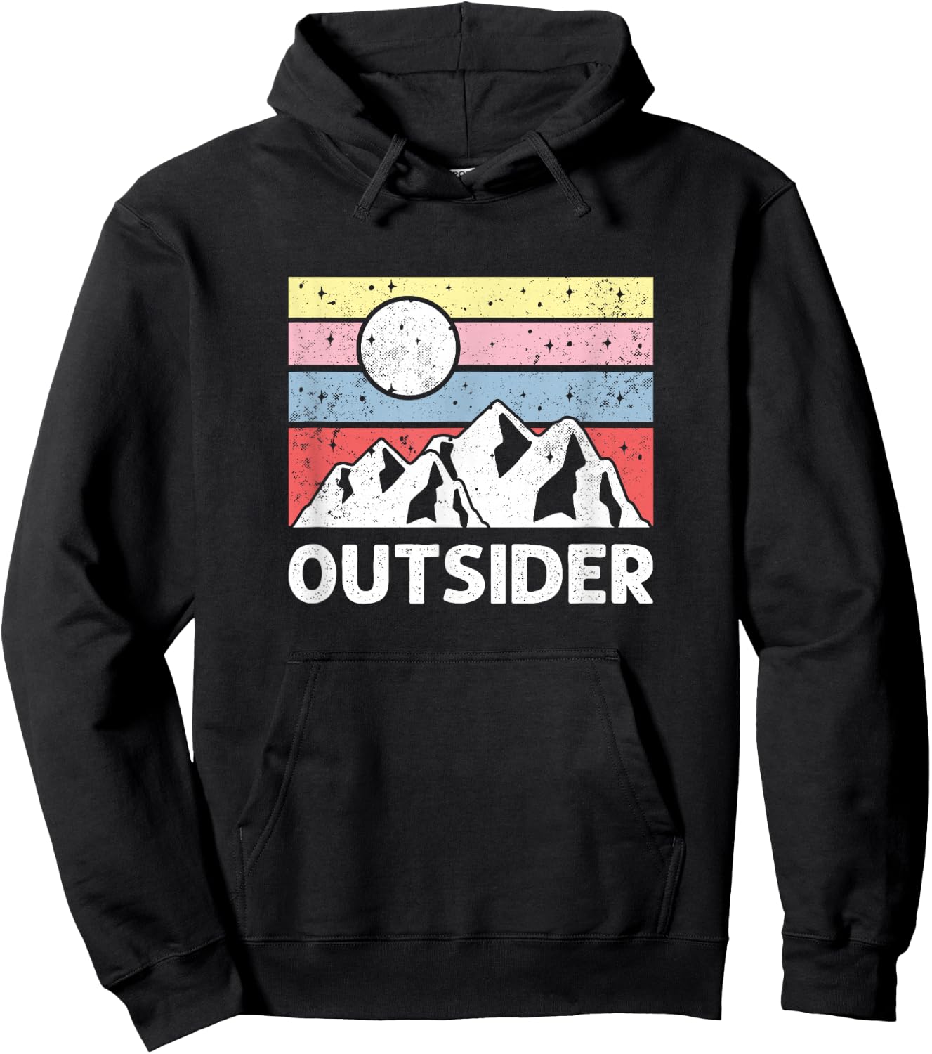Outsider - Retro Mountain Hiking Outdoor Lover Hoodie - Hoodie | Black
