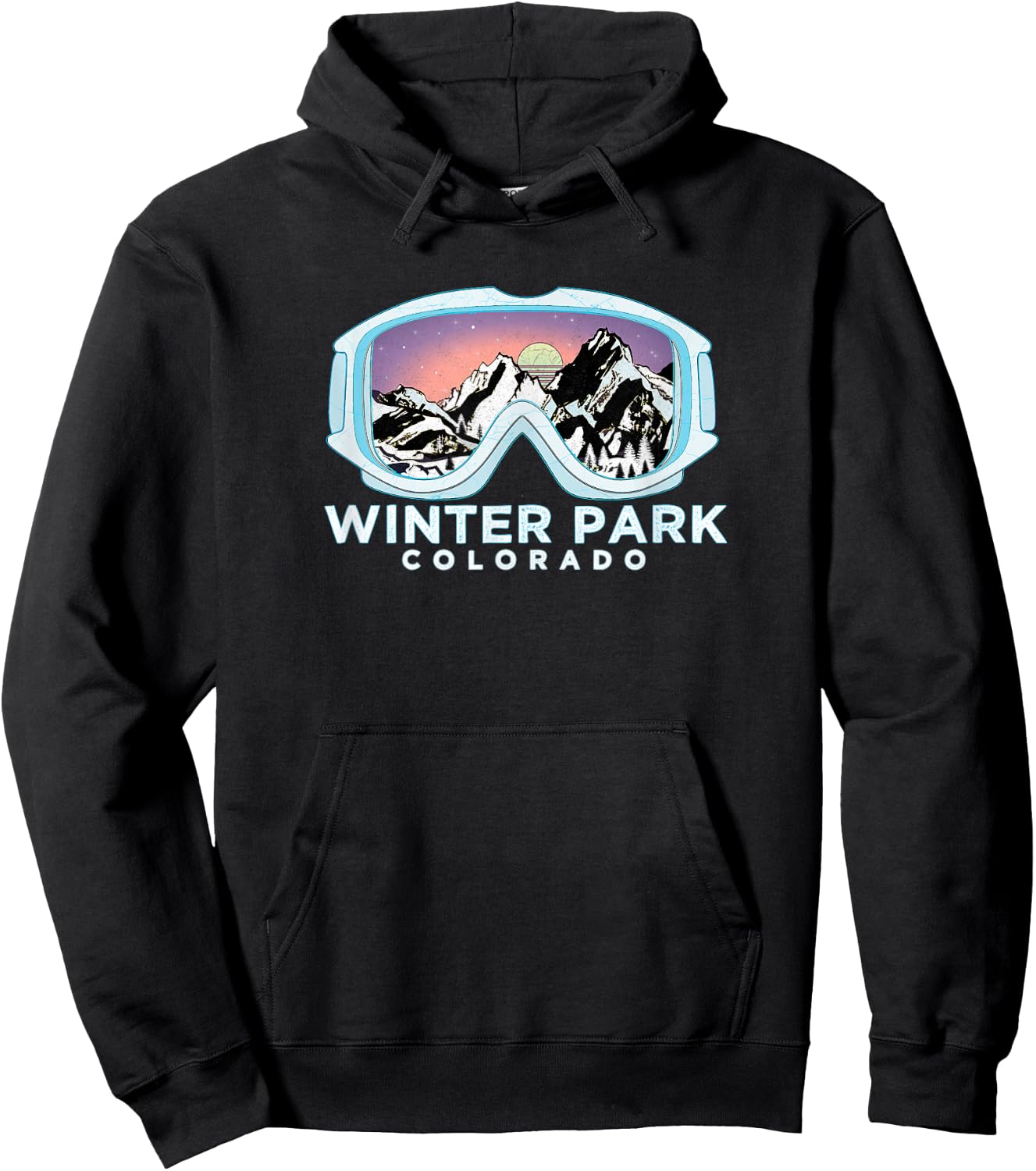 Winter Park Ski Design / Winter Park, CO Skiing Snow Gift Hoodie - Hoodie | Black