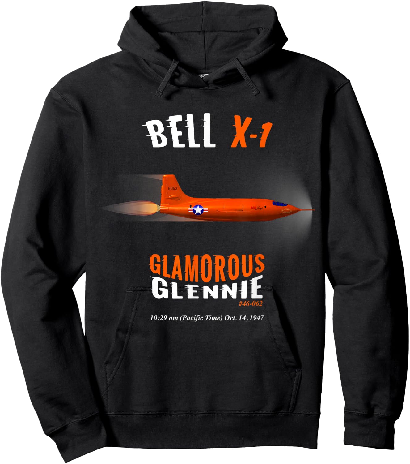 Bell X-1 Supersonic Rocket Aircraft Speed of Sound Mach 1 Hoodie - Hoodie | Black