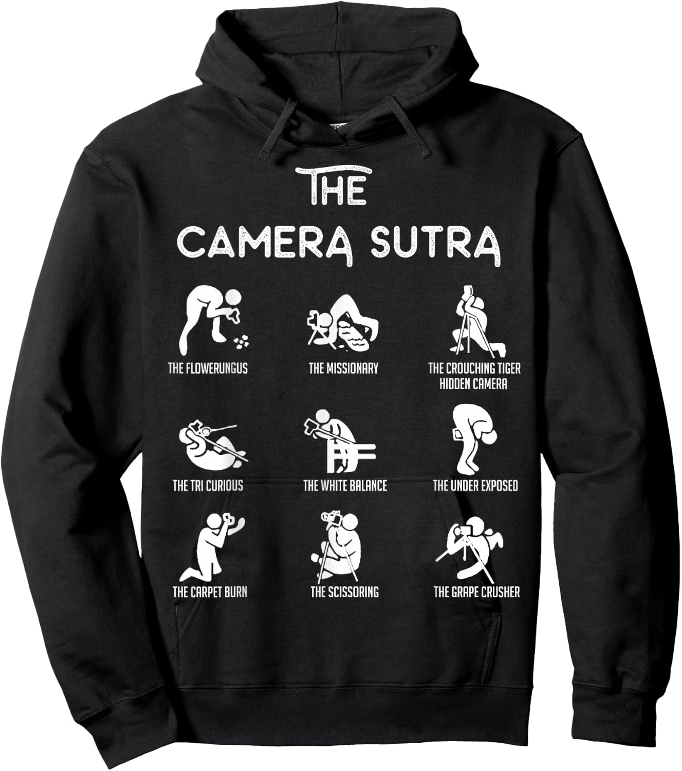 The Camera Sutra Shirt - Photographer Poses | DSLR Hoodie - Hoodie | Black