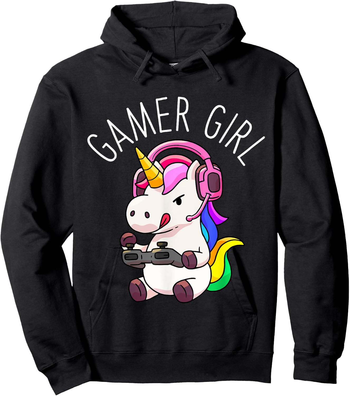 Gamer Girl Unicorn Gaming Cute Video Game Gift Women Girls Hoodie - Hoodie | Black