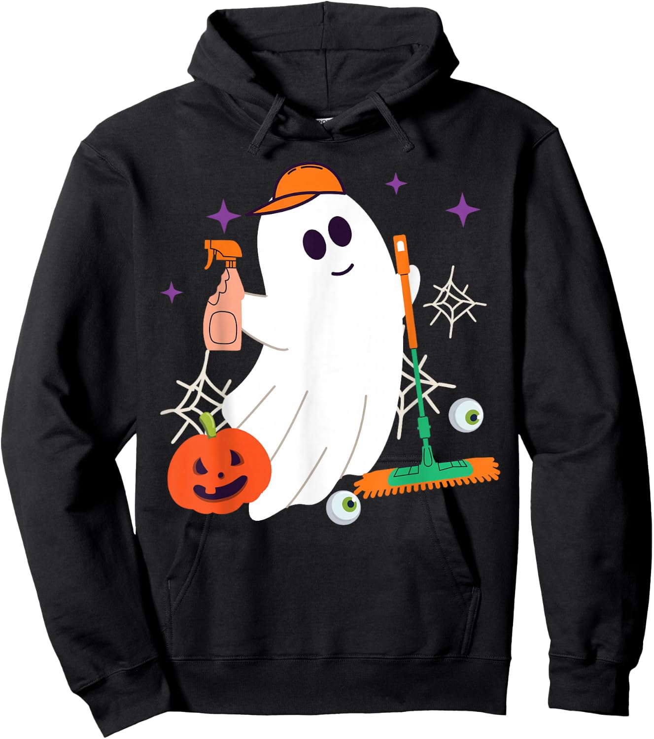 School Custodian Janitor Ghost Halloween Hoodie - Hoodie | Black
