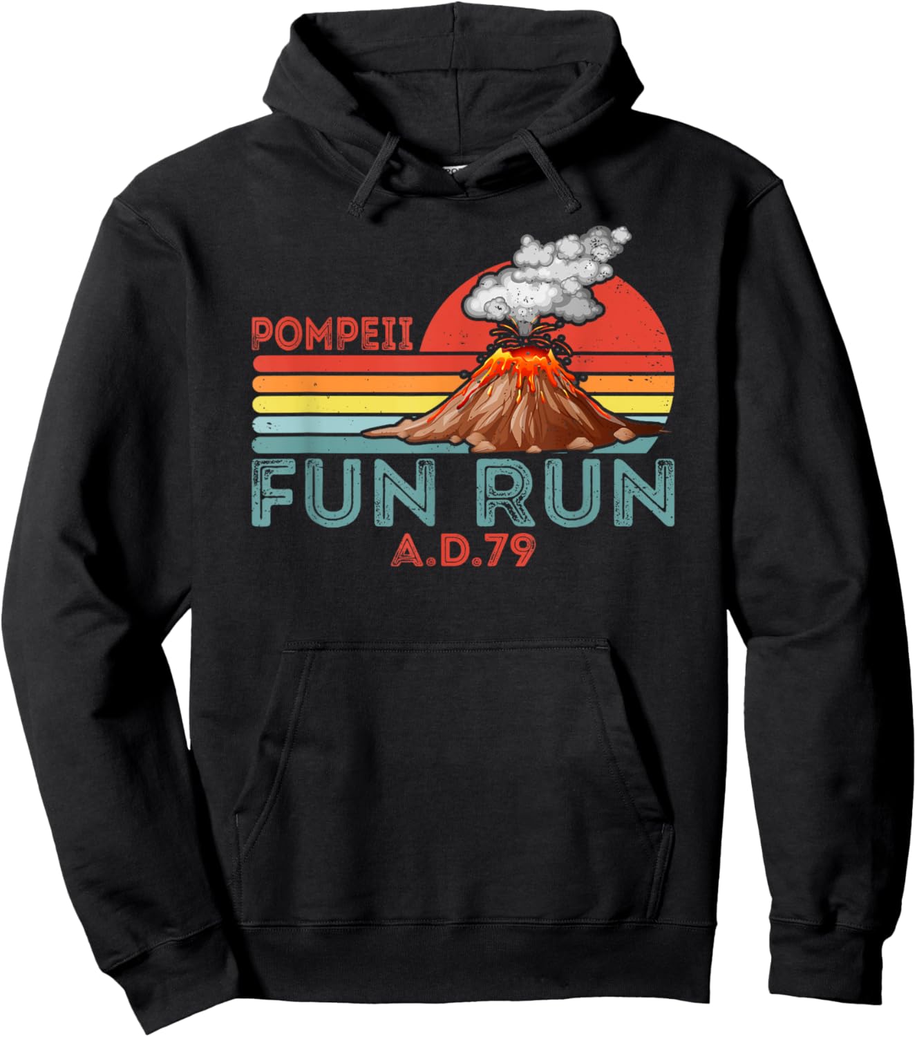Pompeii Fun Run Volcano History Geography Volcanologist Hoodie - Hoodie | Black