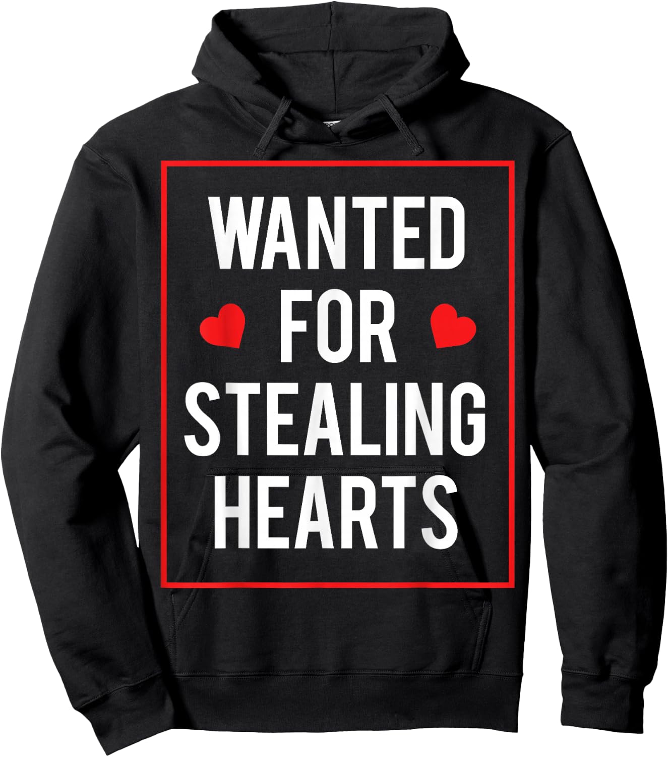 Wanted for stealing hearts Valentines Kids Adults Cute Hoodie - Hoodie | Black