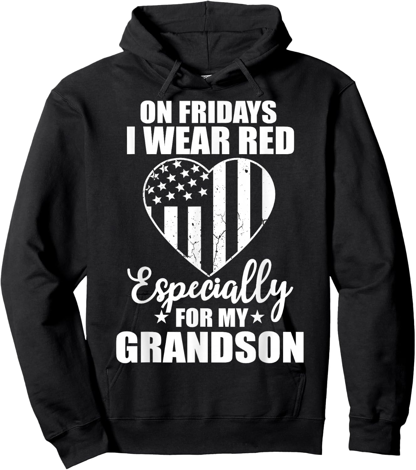 Red Friday For My Grandson Military Troops Deployed Wear Hoodie - Hoodie | Black