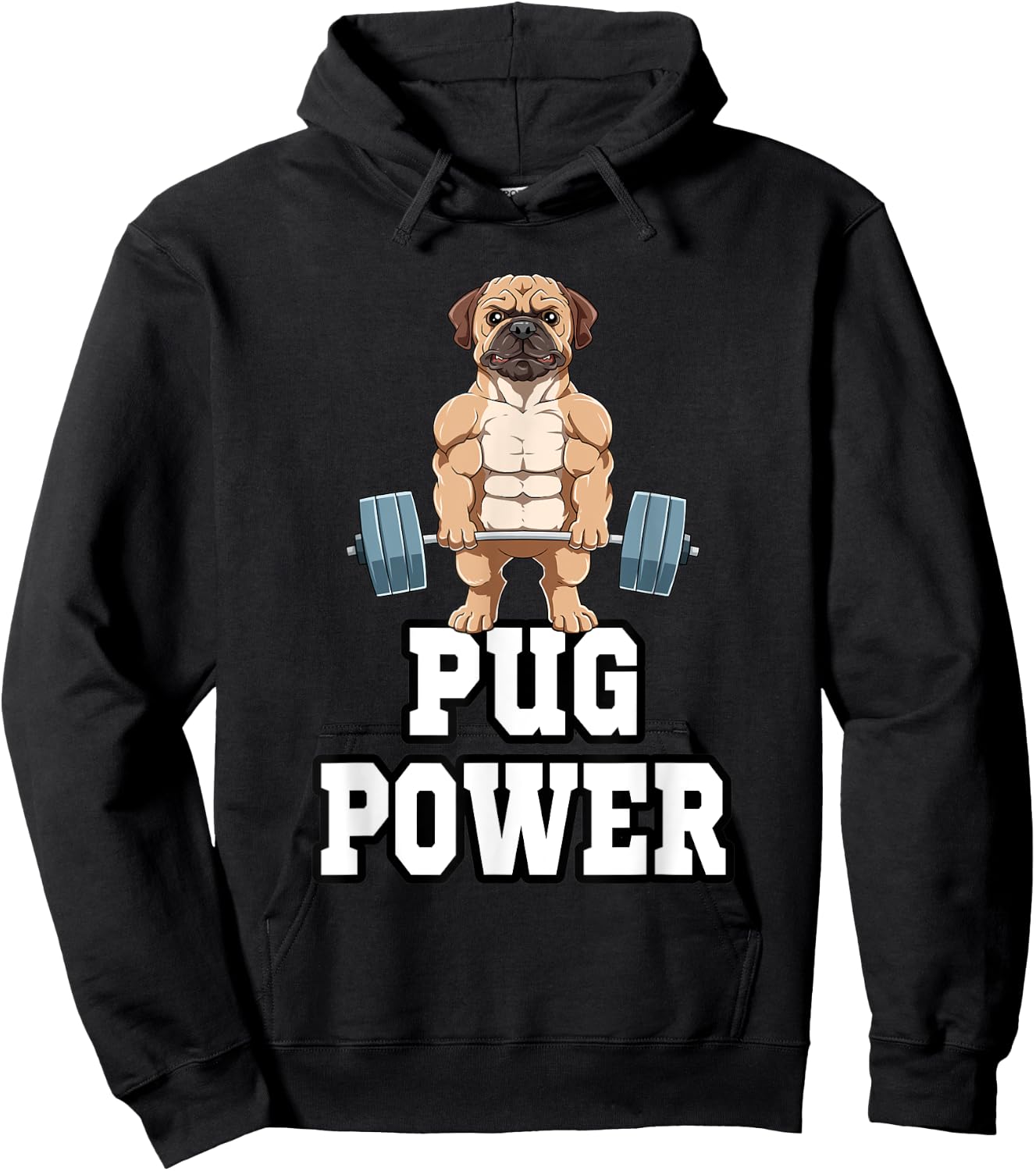 Pug Fitness Muscles Workout Weight Hoodie - Hoodie | Black