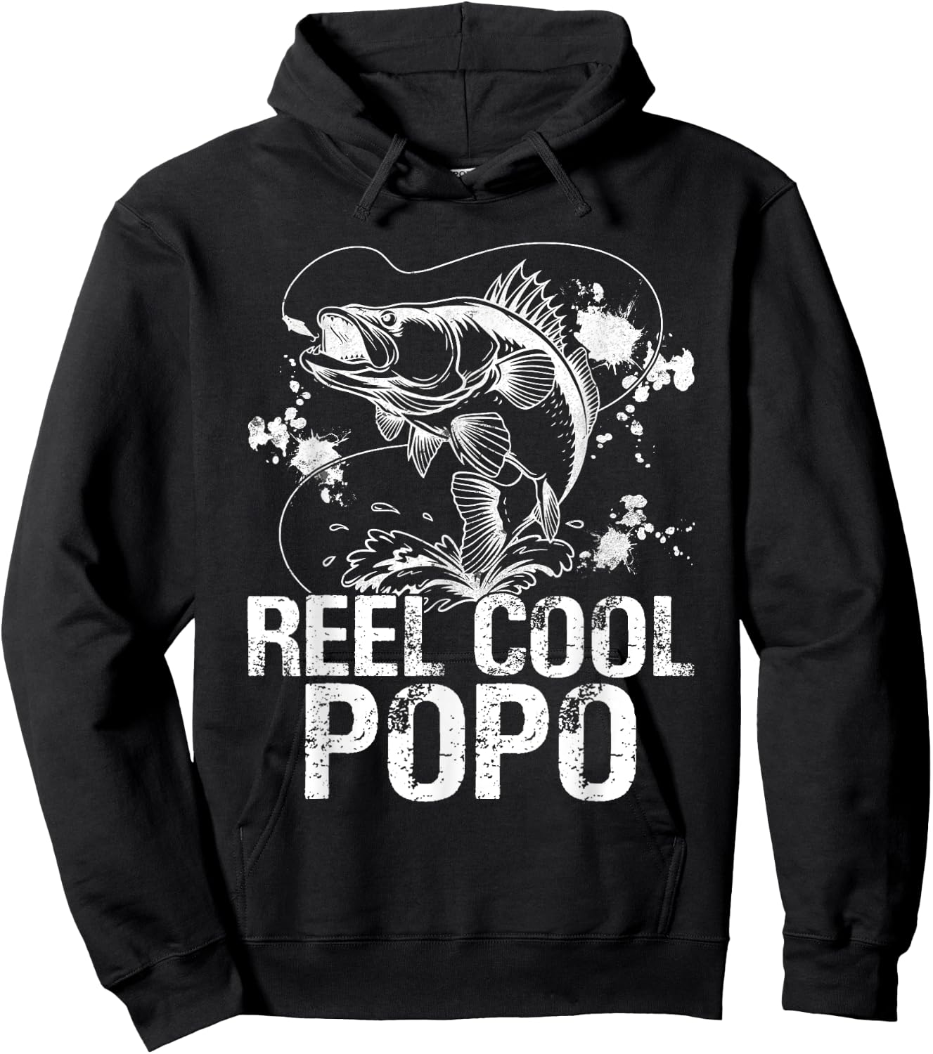 Reel Cool Popo Fishing Happy Father's Day Fisherman Men Hoodie - Hoodie | Black