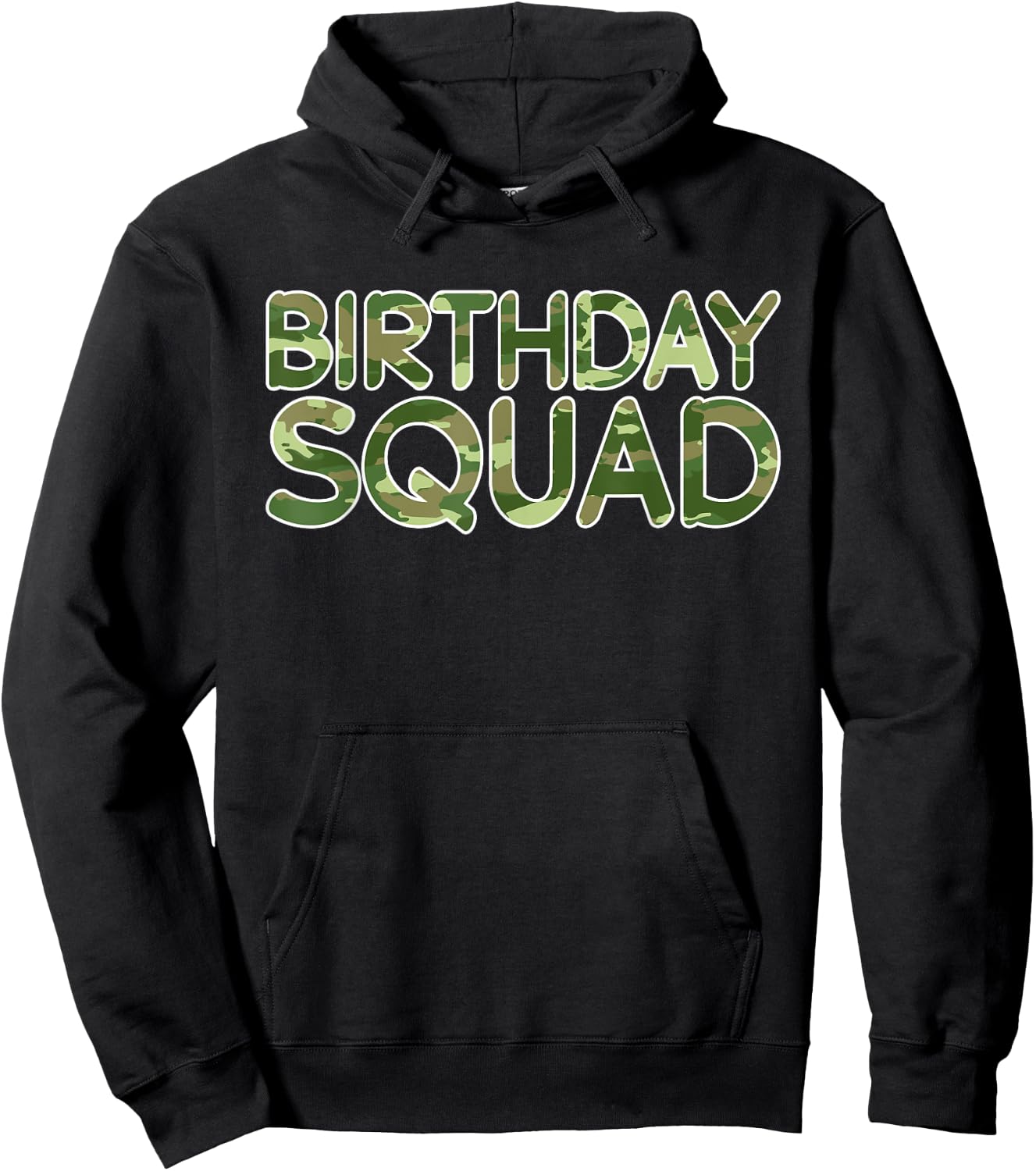 Birthday Squad Camouflage Theme Military Soldiers Party Hoodie - Hoodie | Black