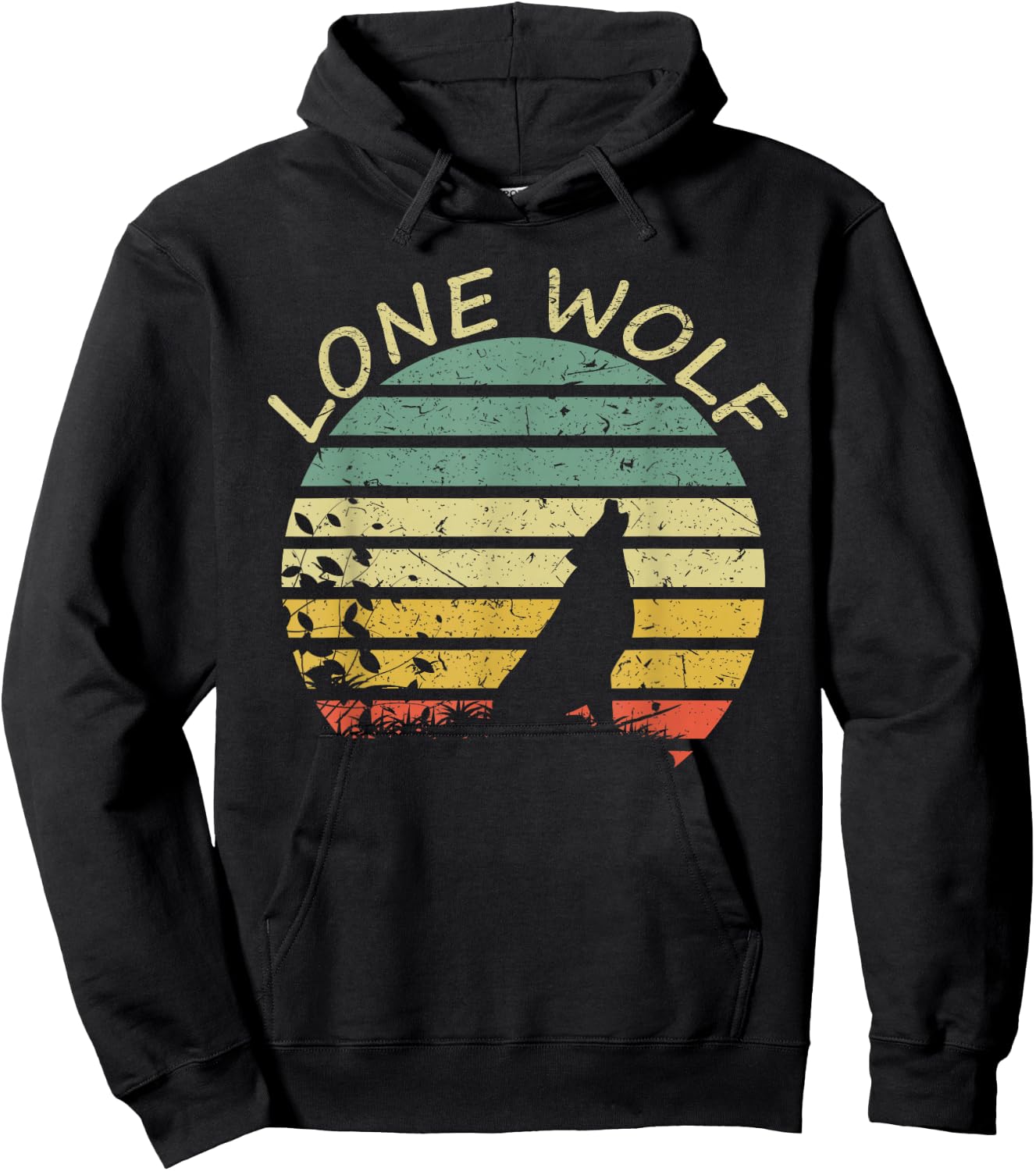 Vintage Lone Wolf Hoodie - Hoodie | Black