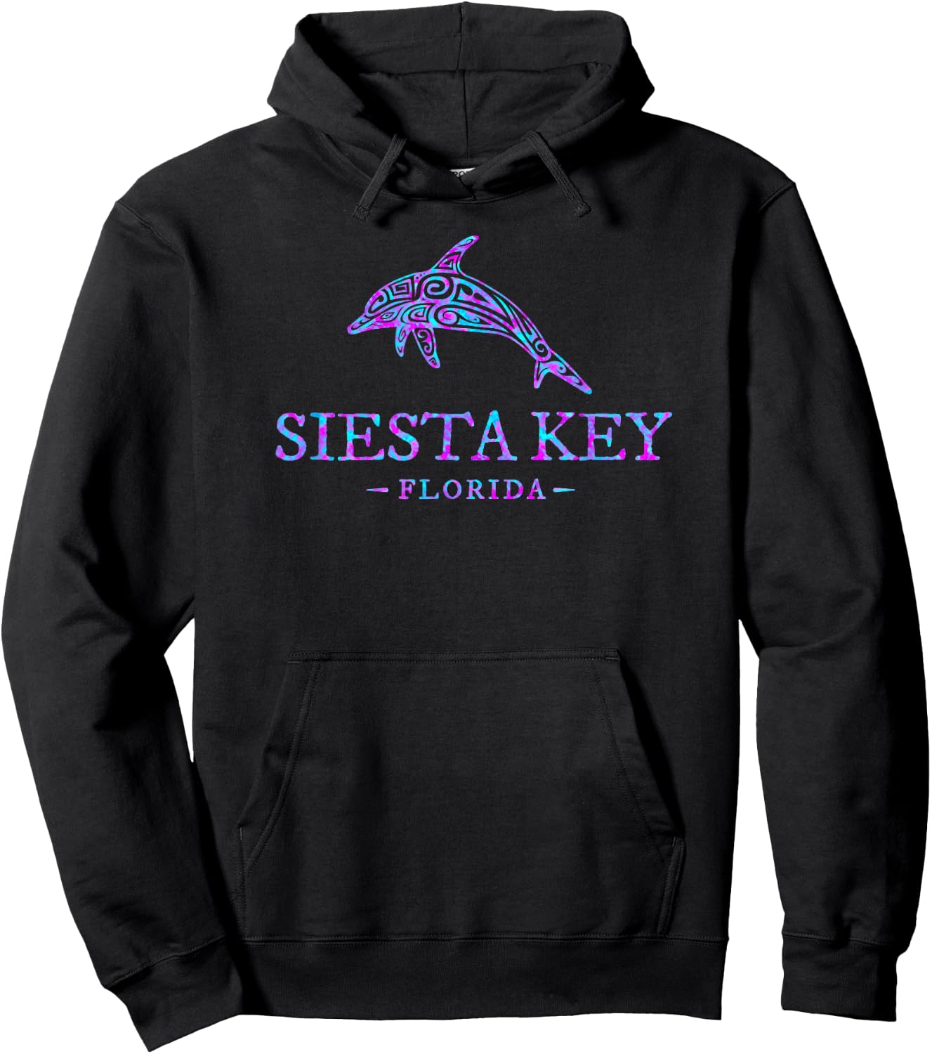 Siesta Key Florida Dolphin Vacation Souvenir Girls Hoodie - Hoodie | Black