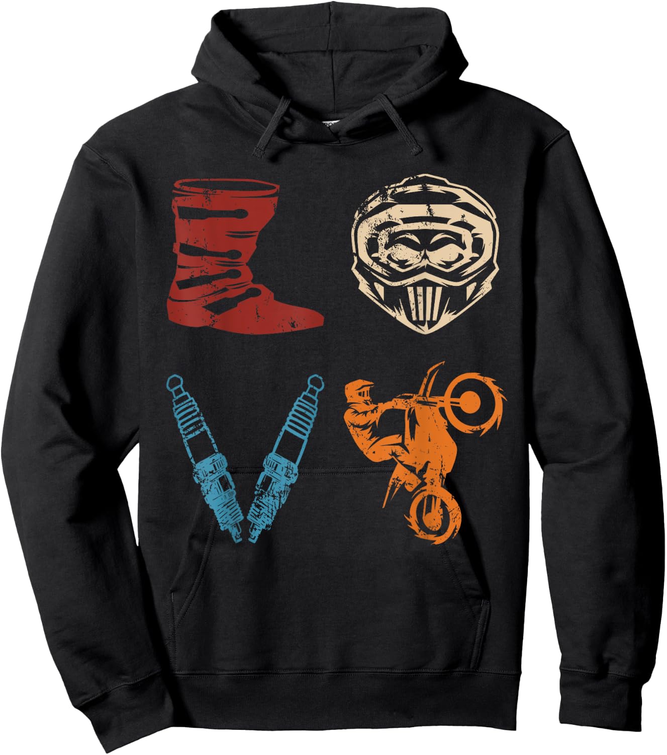 LOVE Dirt Bike Motocross Motorcycle Dirtbike Offroad Enduro Hoodie - Hoodie | Black