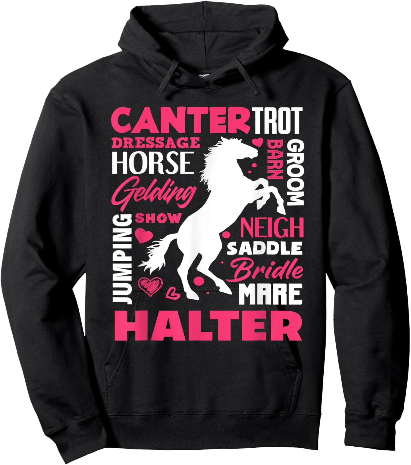 Cute Horse Lover Girl Funny Horseback Riding Horses Lover Hoodie - Hoodie | Black