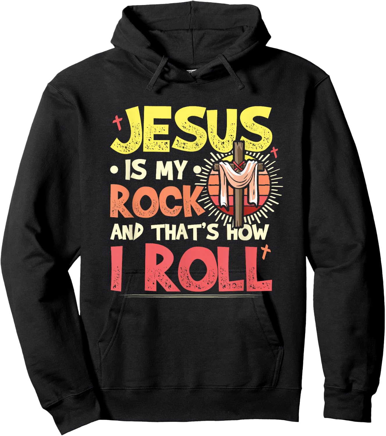 Jesus Is My Rock Bible Faith in God Religion Jesus Hoodie - Hoodie | Black