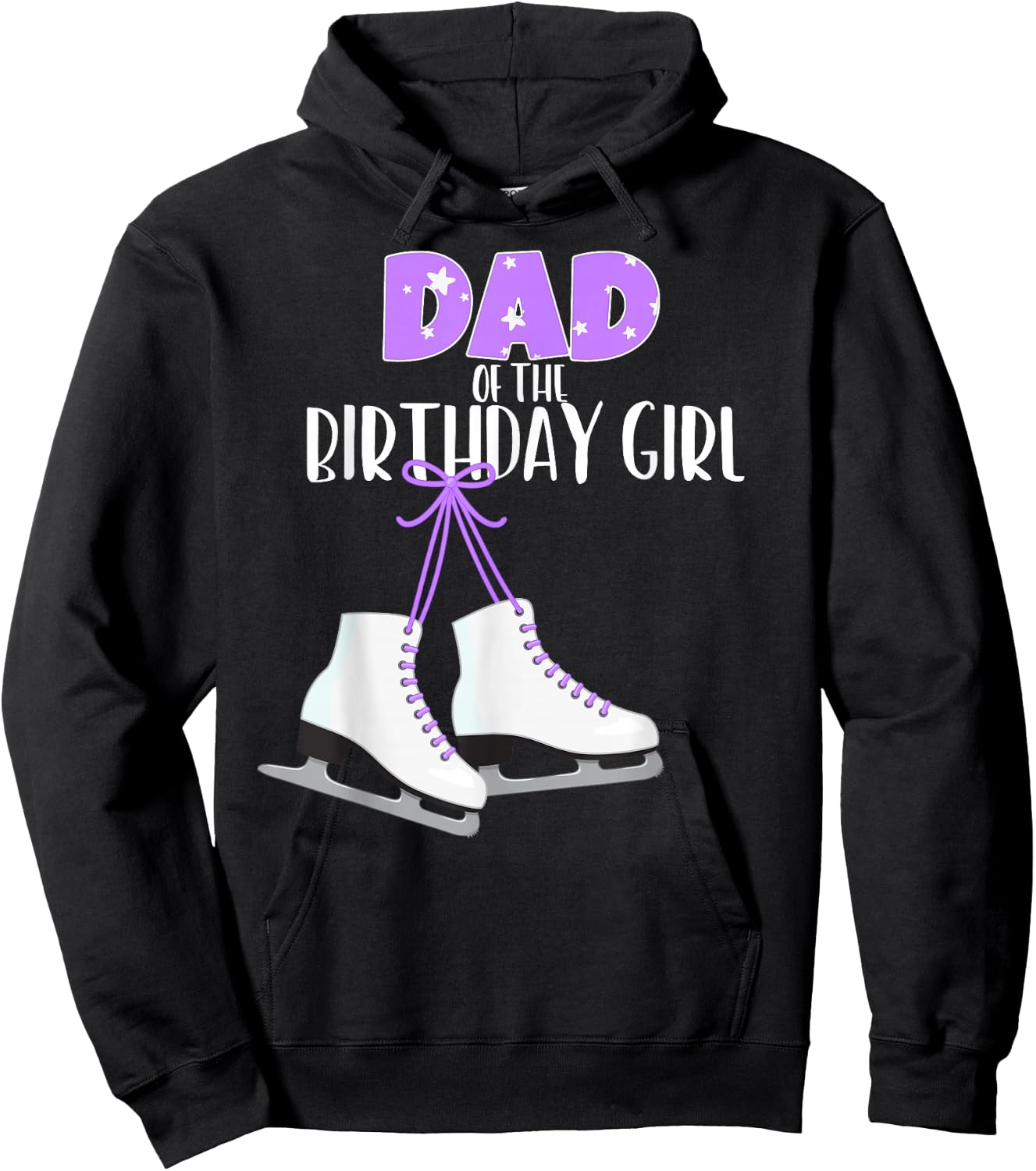 Ice Skating Dad of the Birthday Girl Ice Skate Party Hoodie - Hoodie | Black