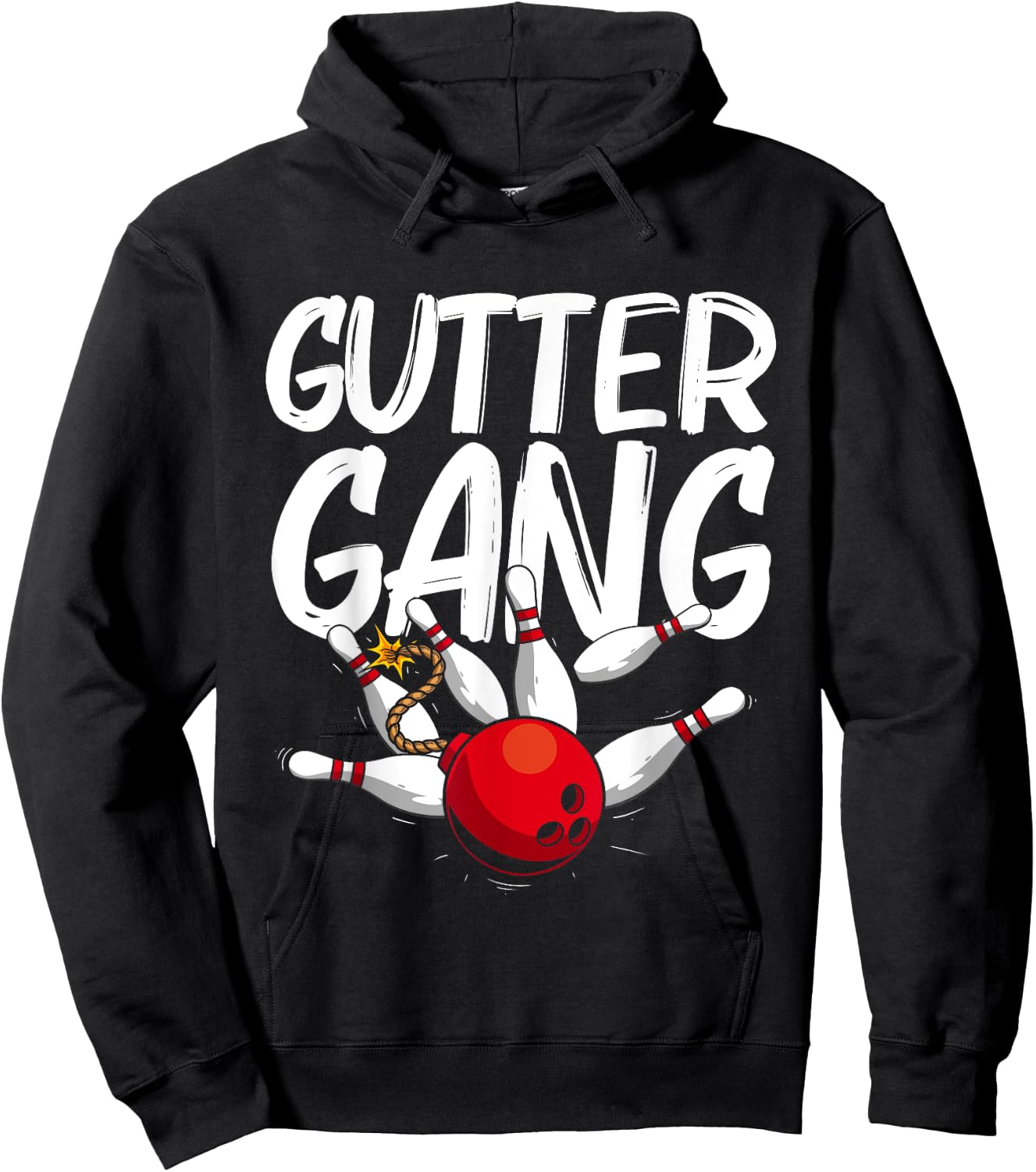 Funny Bowling Gift Women Cool Gutter Gang Bowlers Hoodie - Hoodie | Black