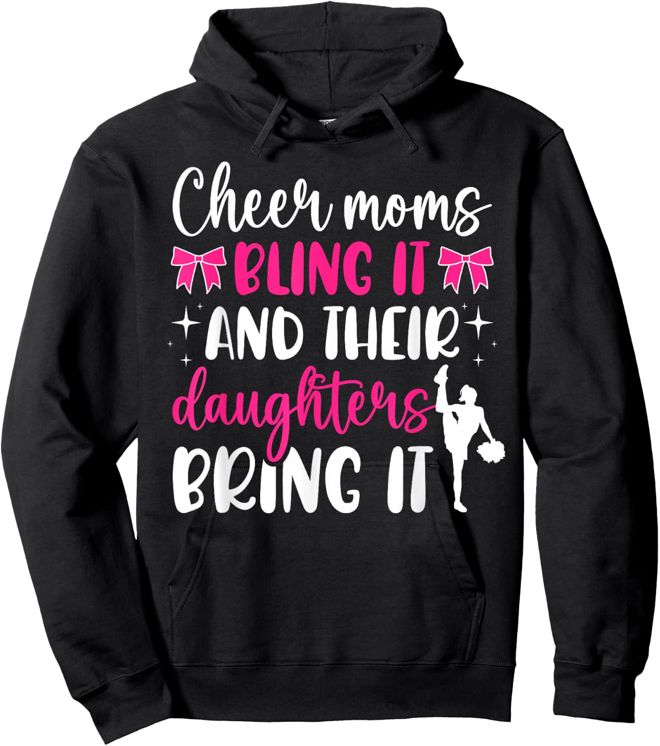 Cheer Moms Bling It Cheerleading Mom Of A Cheerleader Mother Hoodie - Hoodie | Black