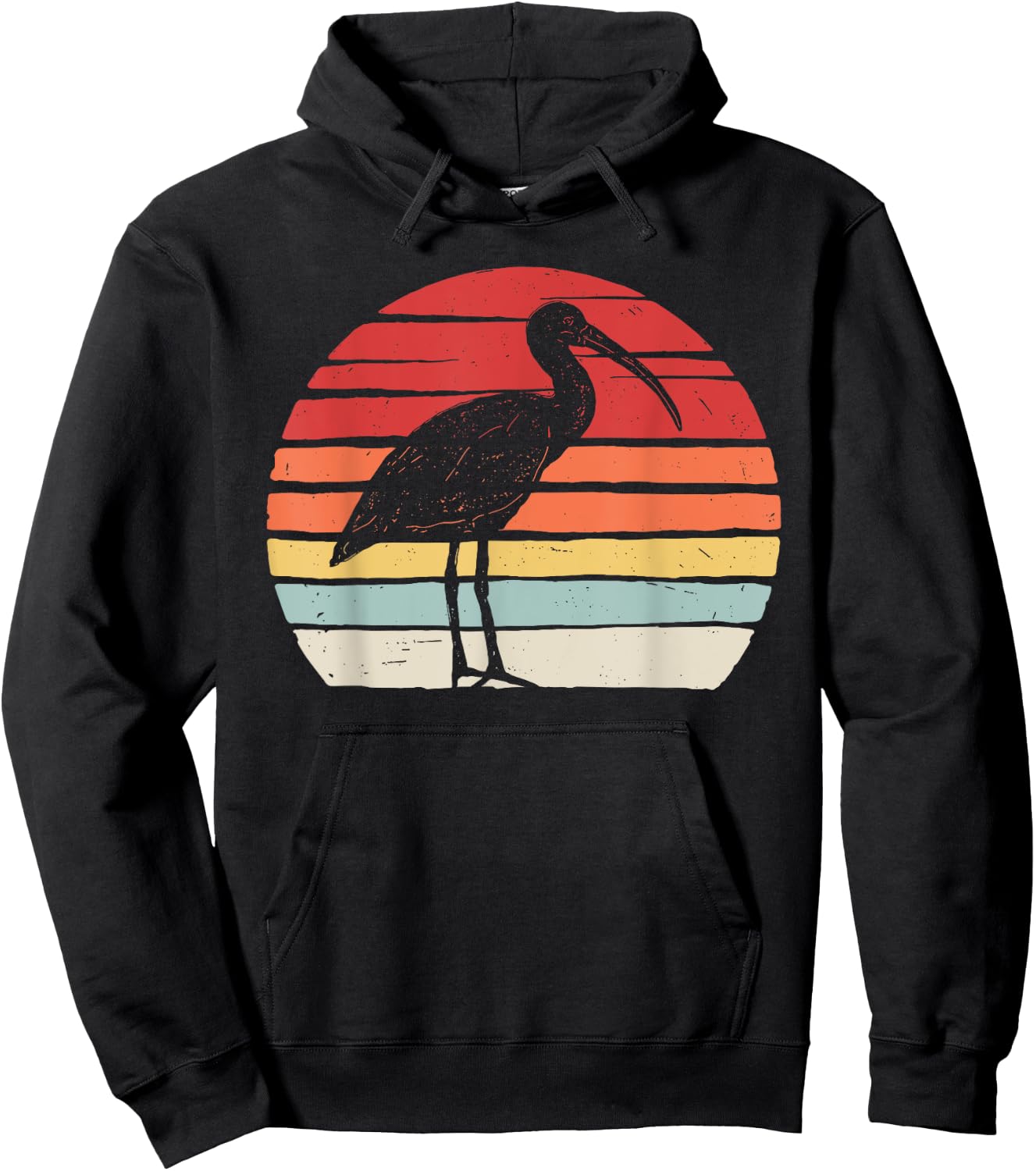 Catch Some Rays Vintage Retro Ibis Bird Graphic - Women's Adults Black Small Classic Fit Short Sleeve Hoodie - Hoodie | Black