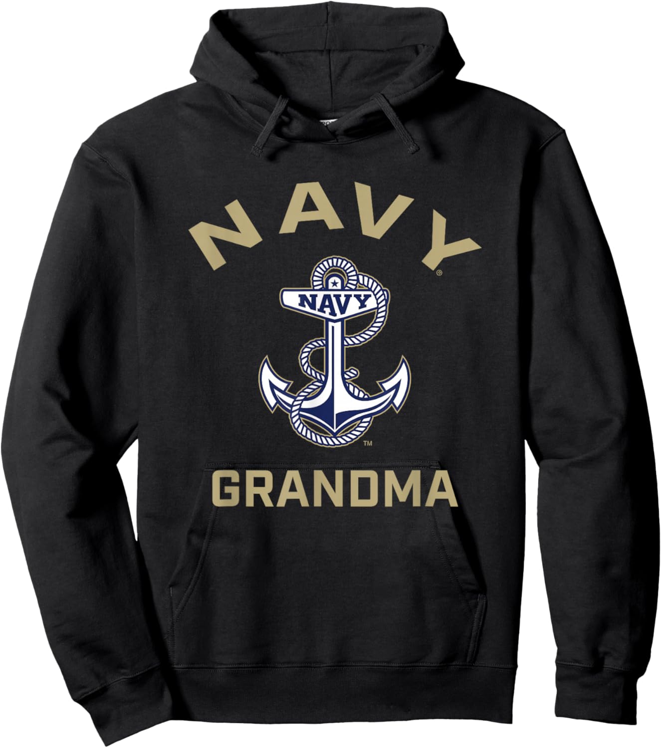 US Naval Academy Navy Midshipmen Arched Grandma Hoodie - Hoodie | Black