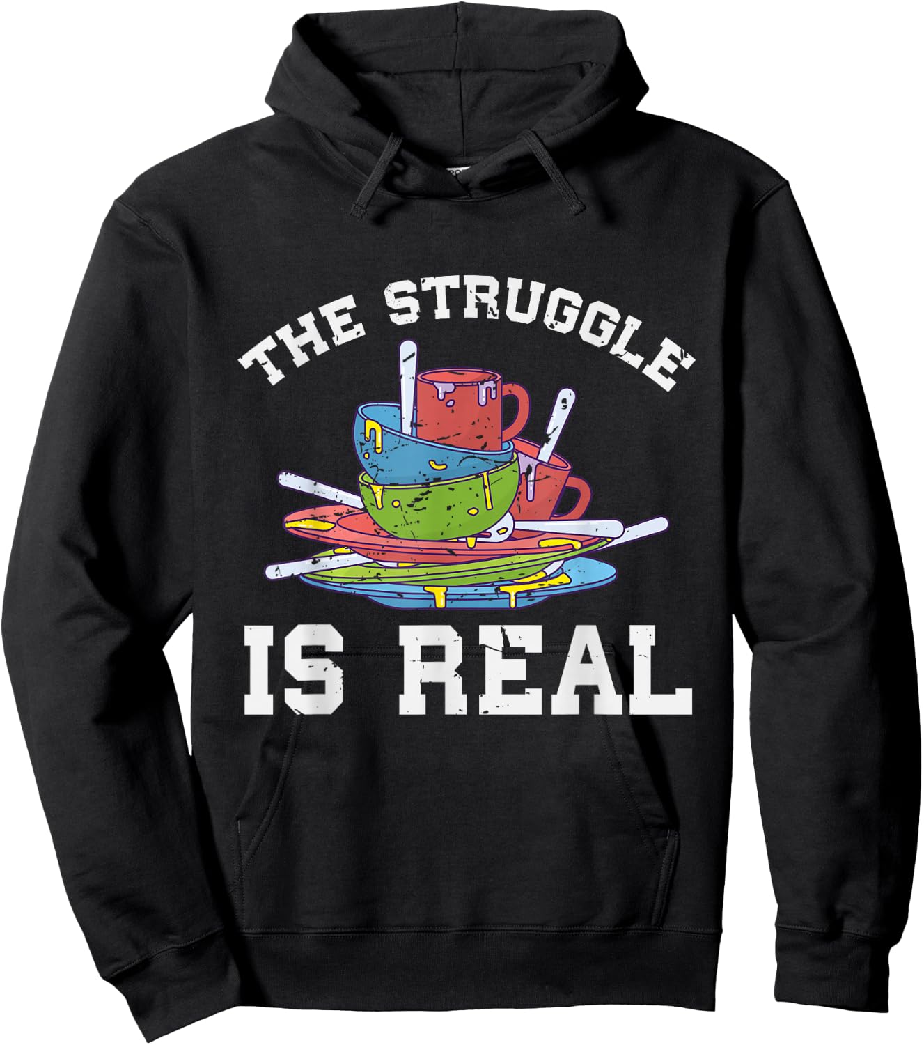 Funny Dishwasher The Struggle is Real Gift Hoodie - Hoodie | Black
