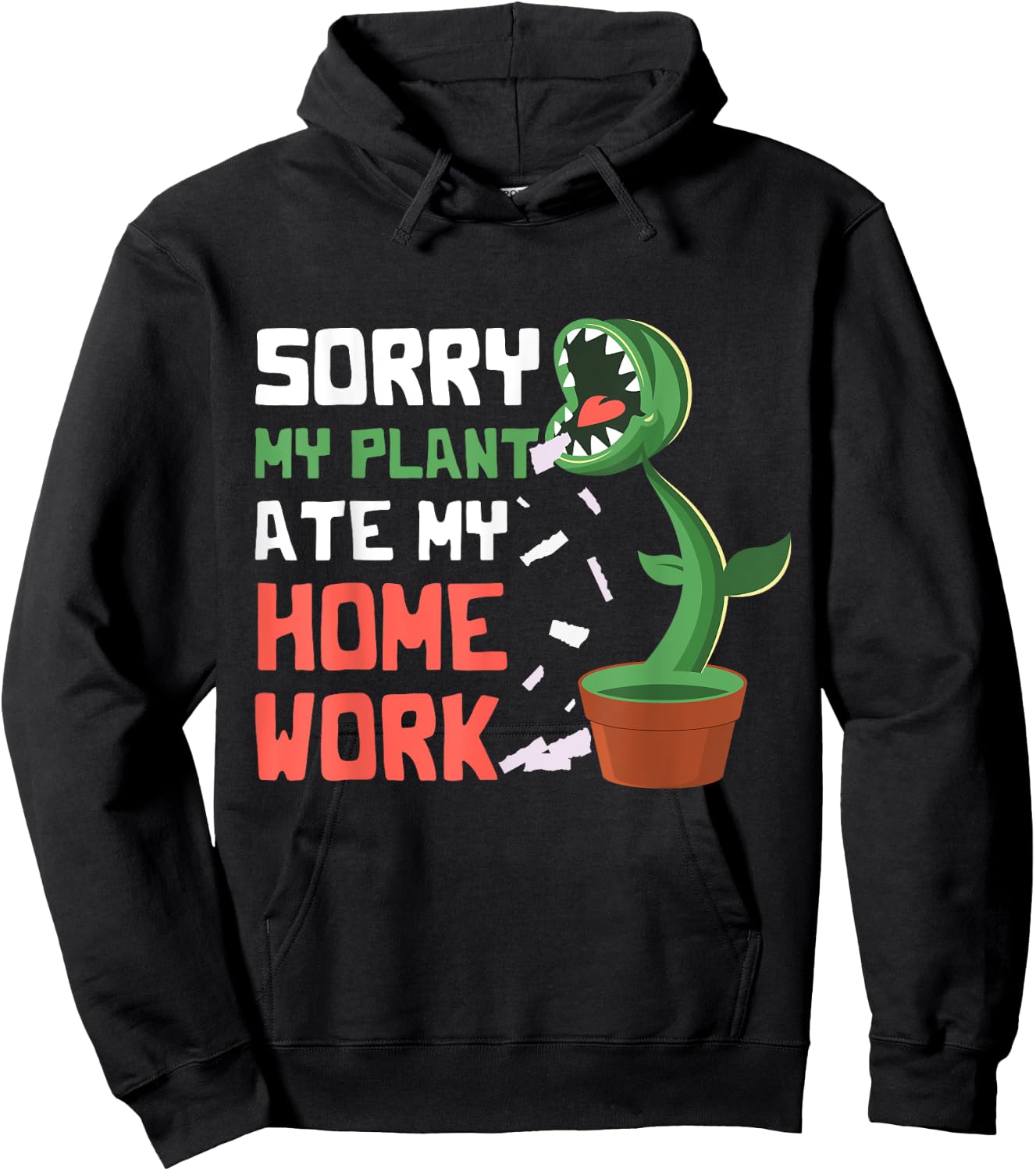 My Plant Ate My Homework Venus Fly Trap Kids School Student Hoodie - Hoodie | Black