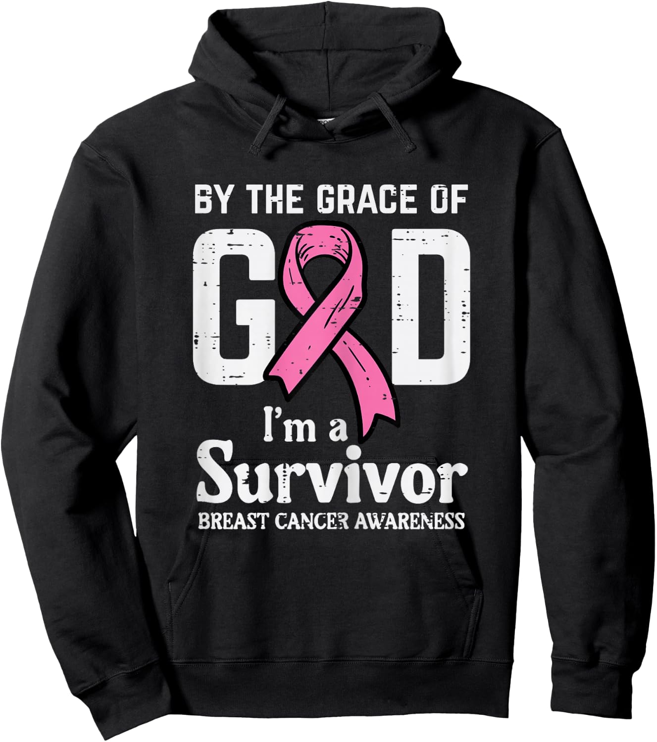 Grace Of God Breast Cancer Survivor Aware Christian Women Hoodie - Hoodie | Black