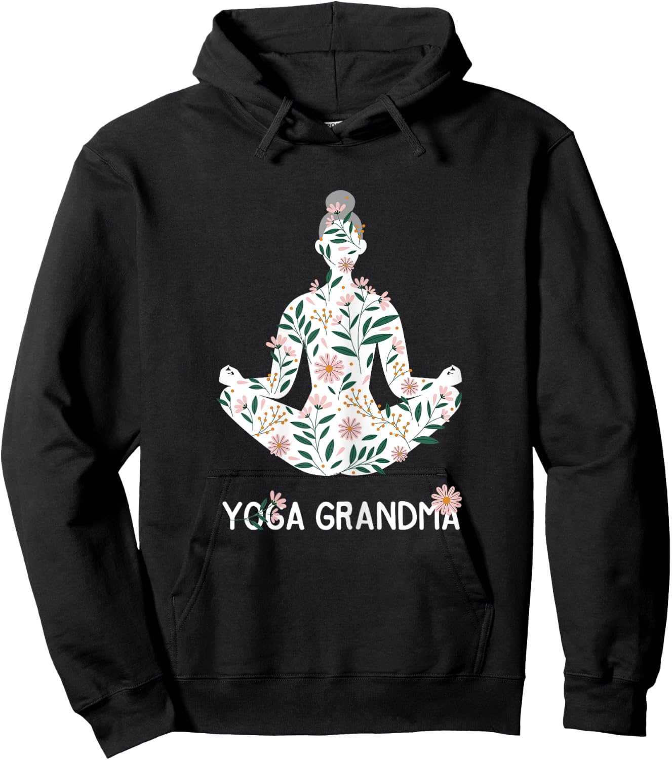 Yoga Grandma Meditation Pilates Lover Grandmother Gift Hoodie - Hoodie | Black