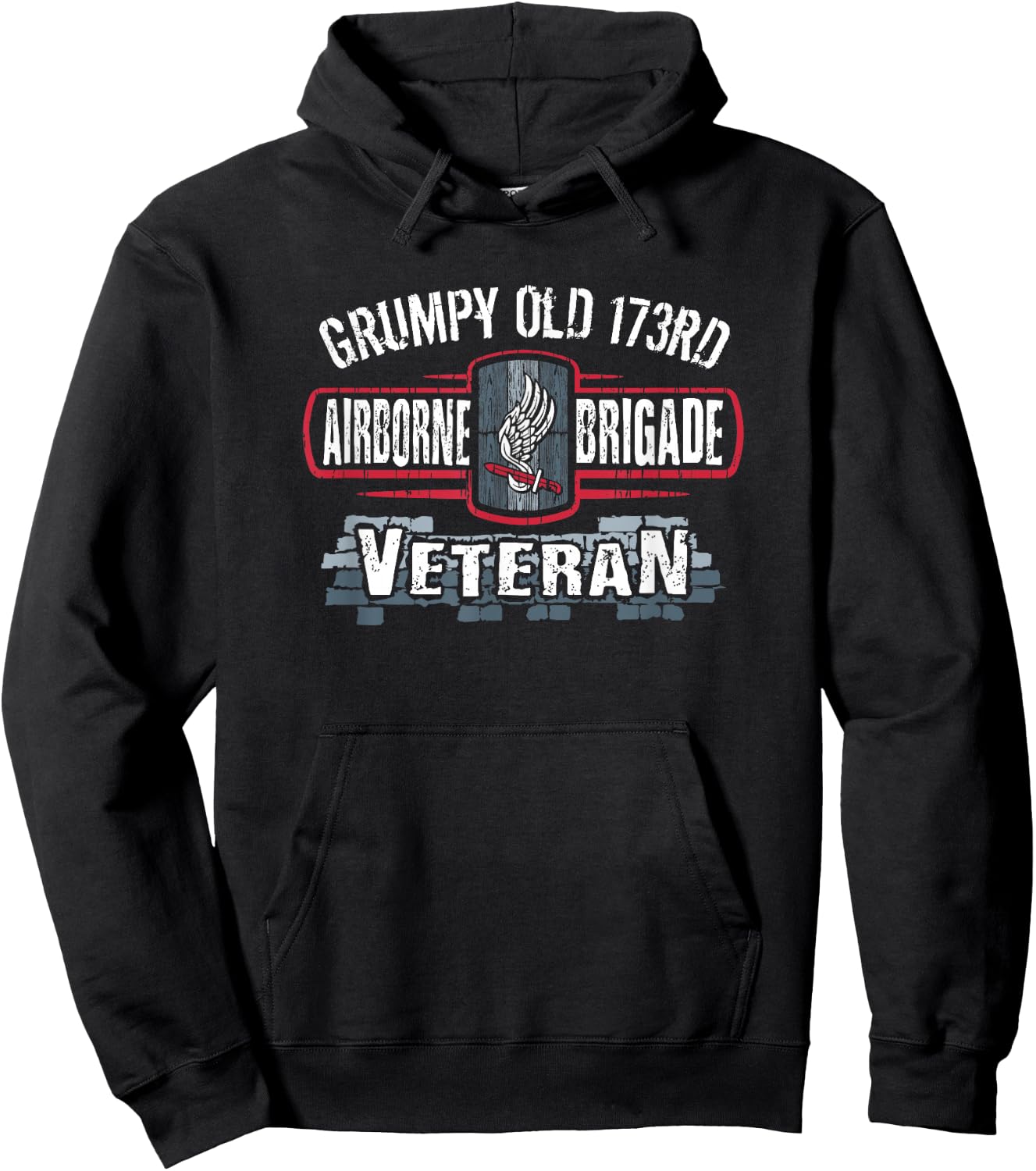 173rd Airborne Brigade Combat Team Grumpy Old Veteran Hoodie - Hoodie | Black