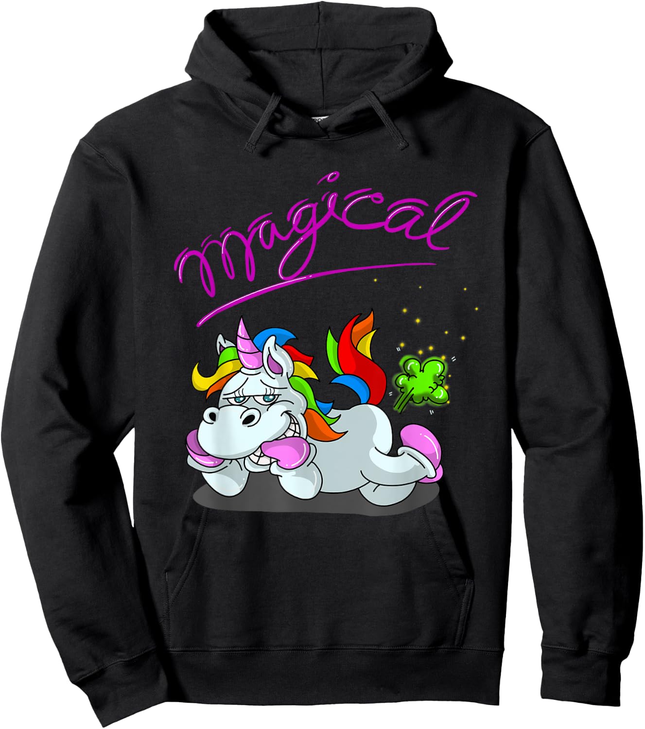 Unicorn Magical Fart | Cool Farting Horses Funny Joke Gift Hoodie - Hoodie | Black