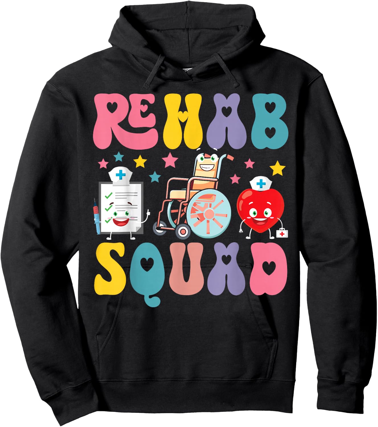 Rehab Squad Rehab Tech Crew Rehabilitation Technician Team Hoodie - Hoodie | Black