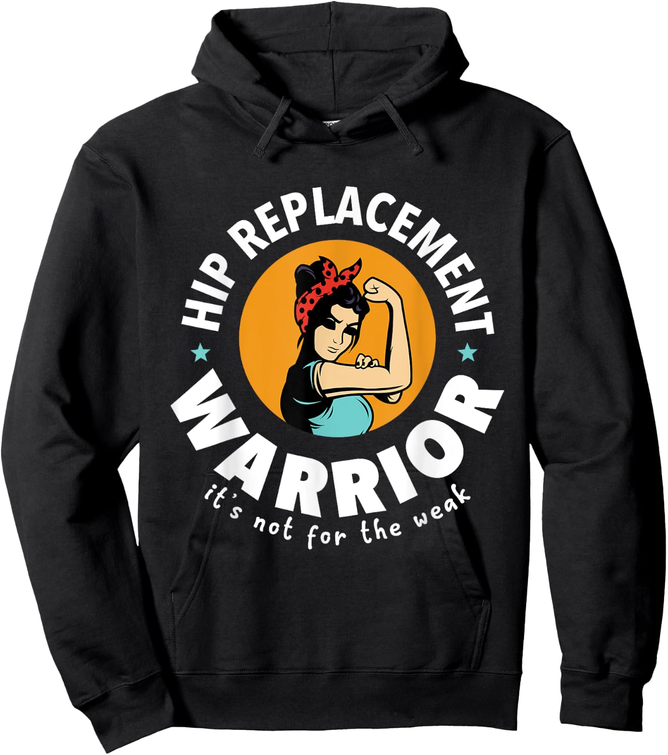 Hip Replacement Warrior Funny Get Well Soon Gift Men Women Hoodie - Hoodie | Black