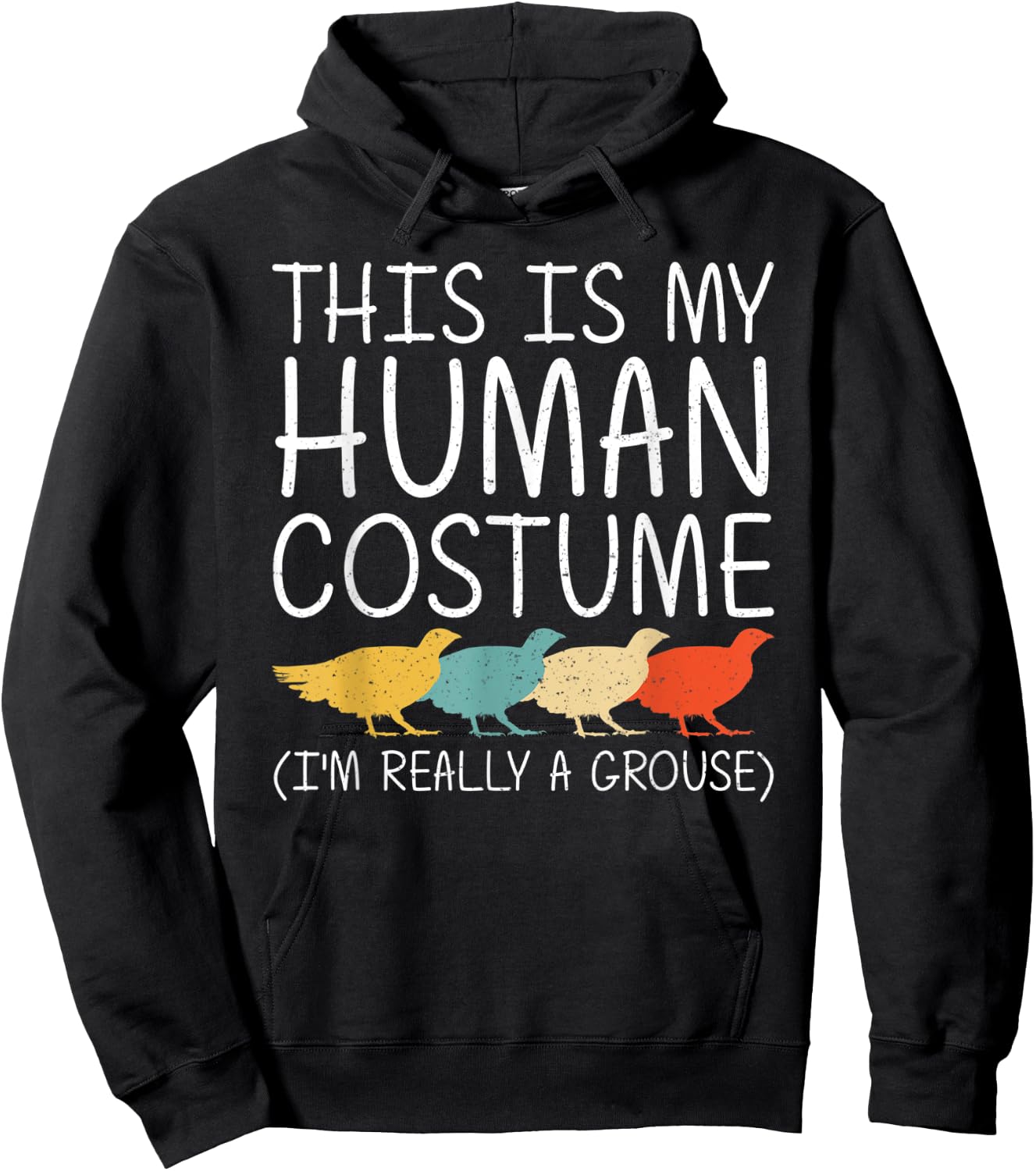 Grouse Halloween Human Costume Game bird Fowl Easy DIY Gift Hoodie - Hoodie | Black