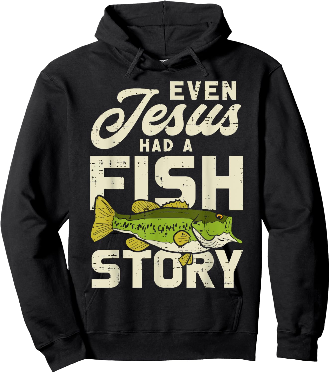 Jesus Fish Story Fisherman God Christ Fishing Christian Gift Hoodie - Hoodie | Black