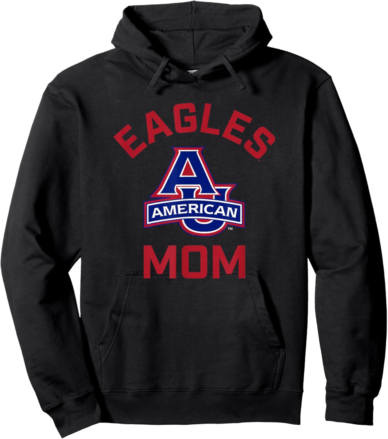 American University AU Eagles Arched Mom Hoodie - Hoodie | Black
