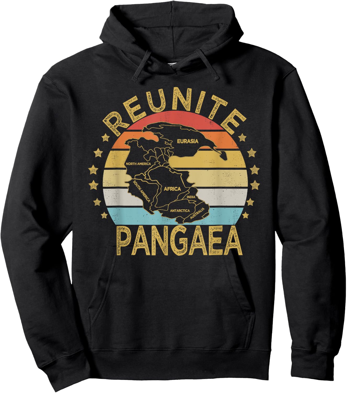 Funny Reunite Pangaea | Retro Vintage Geologists Hoodie - Hoodie | Black