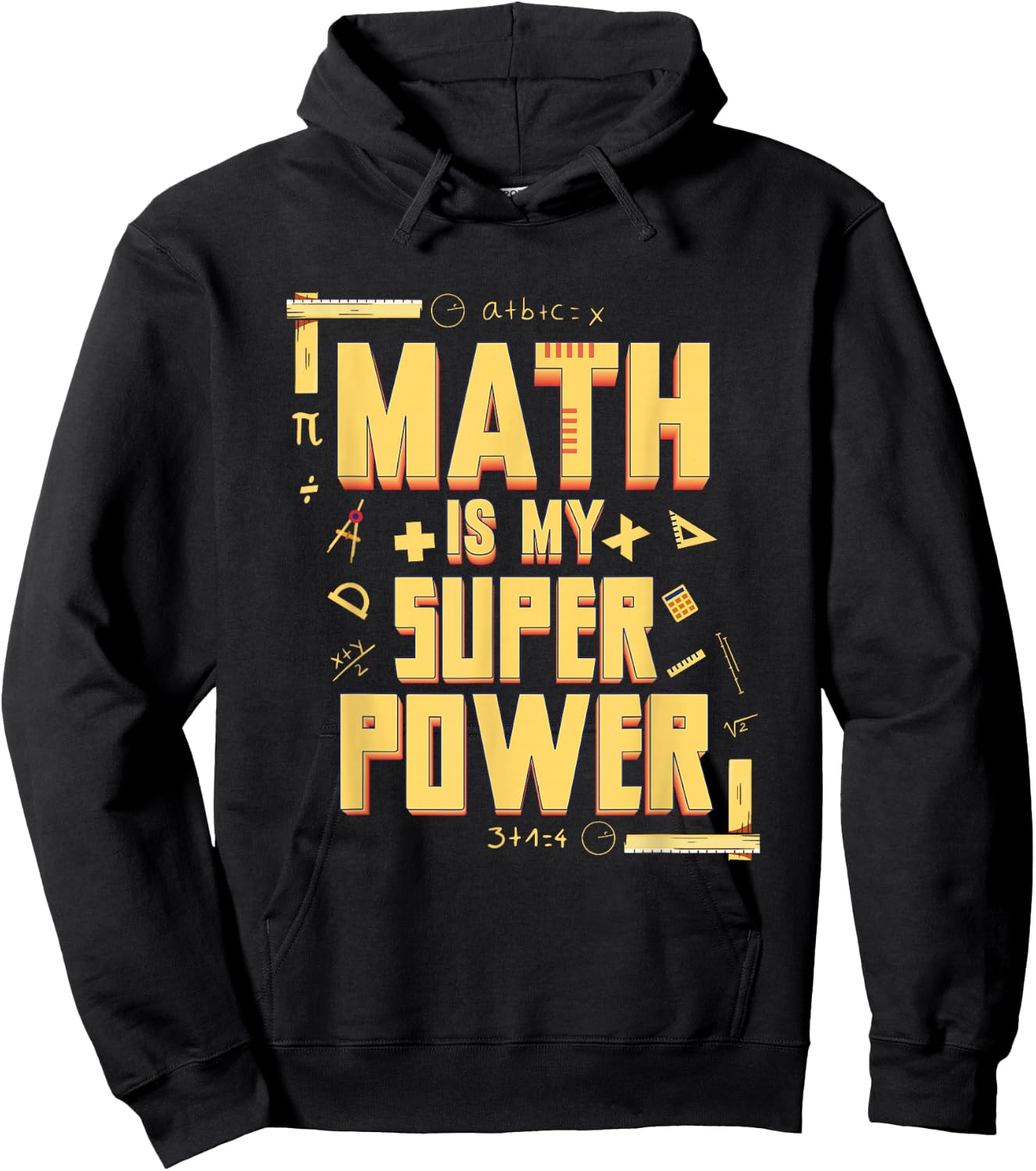 Funny Math Gifts for Math Geniuses Is My Superpower Math Teacher Math Nerd , Black, Small Hoodie - Hoodie | Black