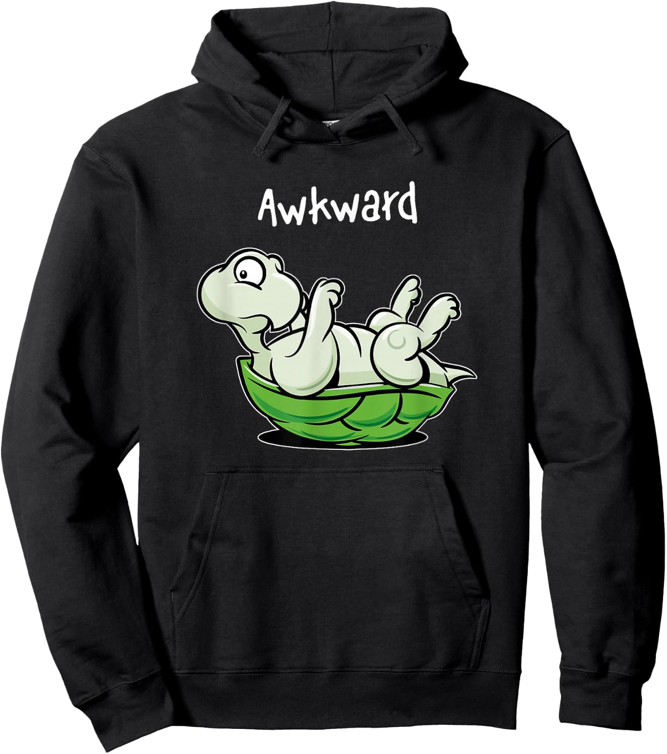 Awkward Upside Down Turtle Cute Cartoonish Funny Hoodie - Hoodie | Black