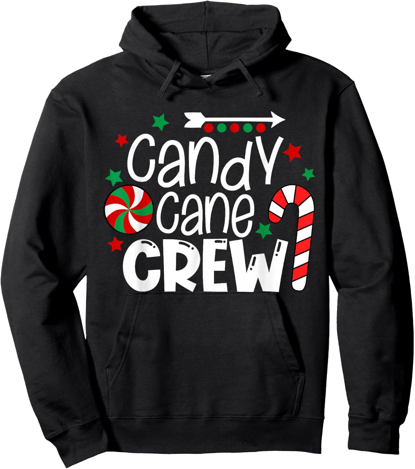 Candy Cane Crew Christmas Xmas Love Candy Boys Girls Kids Hoodie - Hoodie | Black