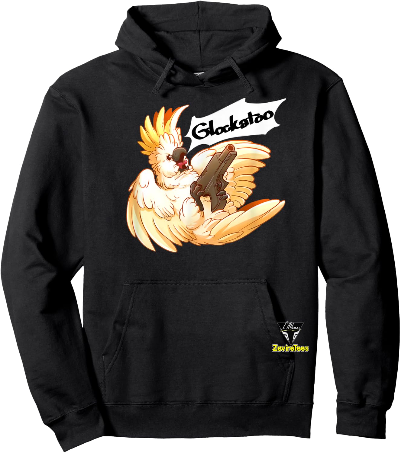 Glockatoo - a cockatoo that is packing heat Hoodie - Hoodie | Black