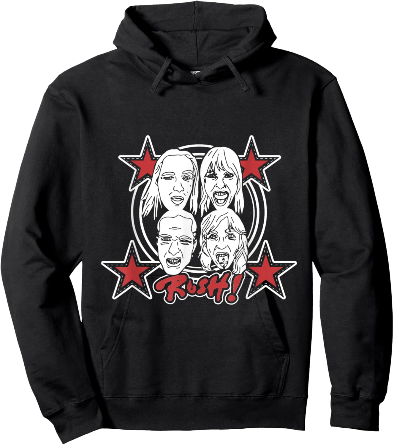 Måneskin Rush! Faces & Red Starz Hoodie - Hoodie | Black
