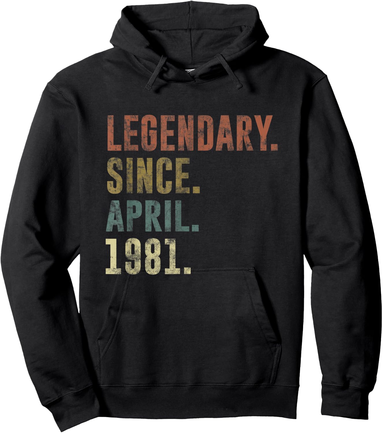42nd Retro Birthday Vintage Legendary Since April 1981 Hoodie - Hoodie | Black