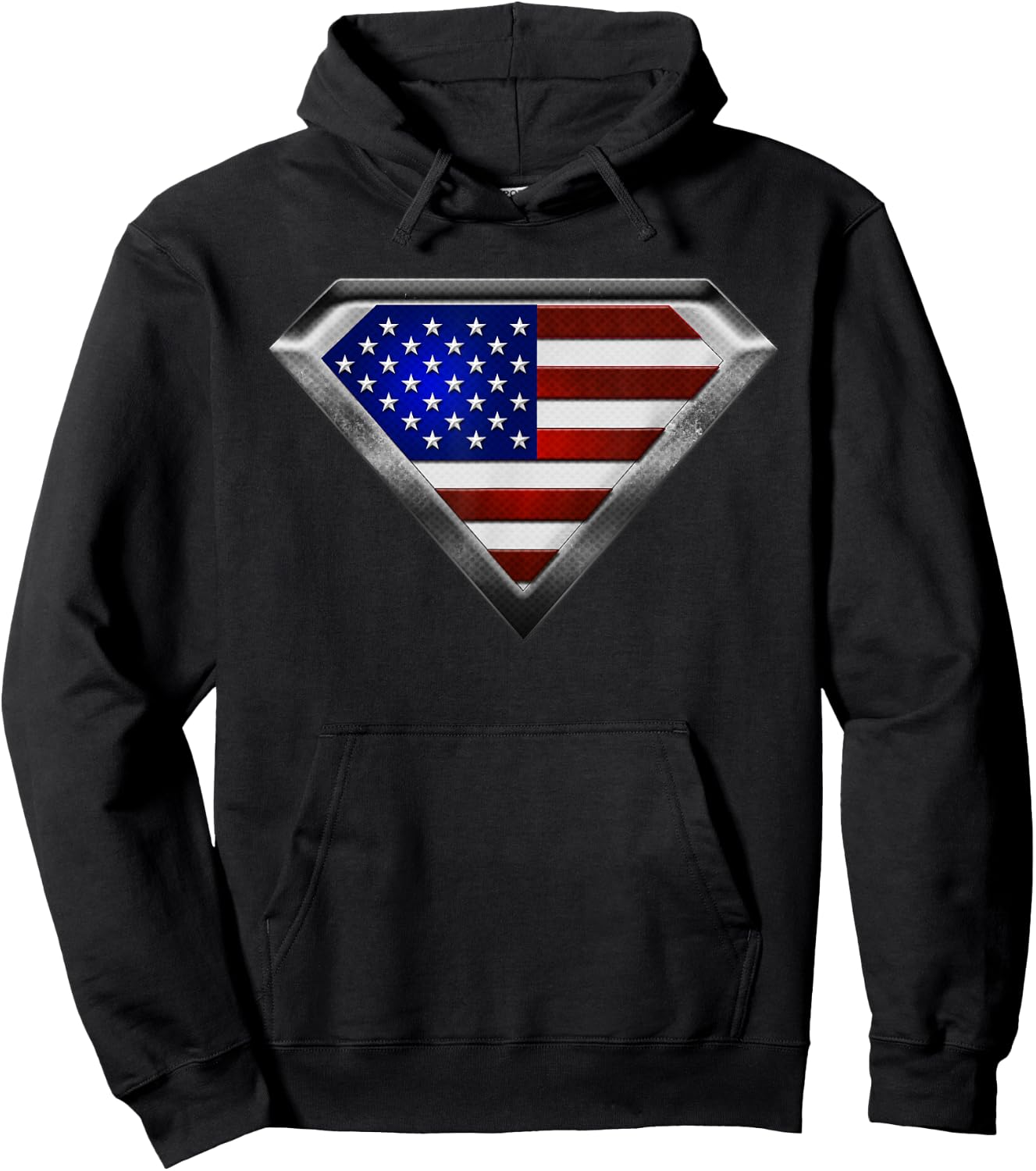 Super USA Flag Superhero Patriotic American Flag Hoodie - Hoodie | Black