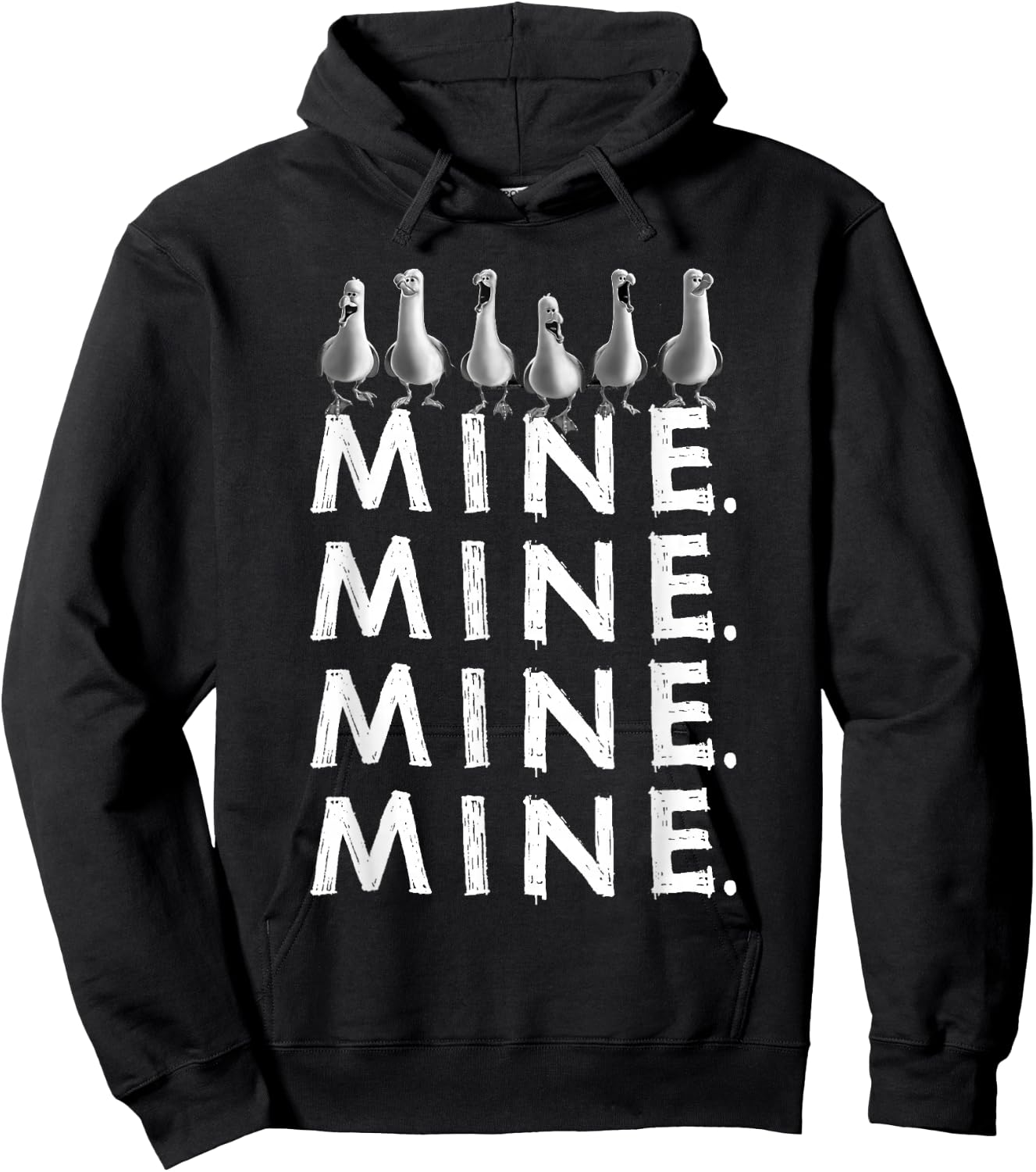 Disney Pixar Finding Nemo Iconic Seagulls Mine Mine Mine Hoodie - Hoodie | Black