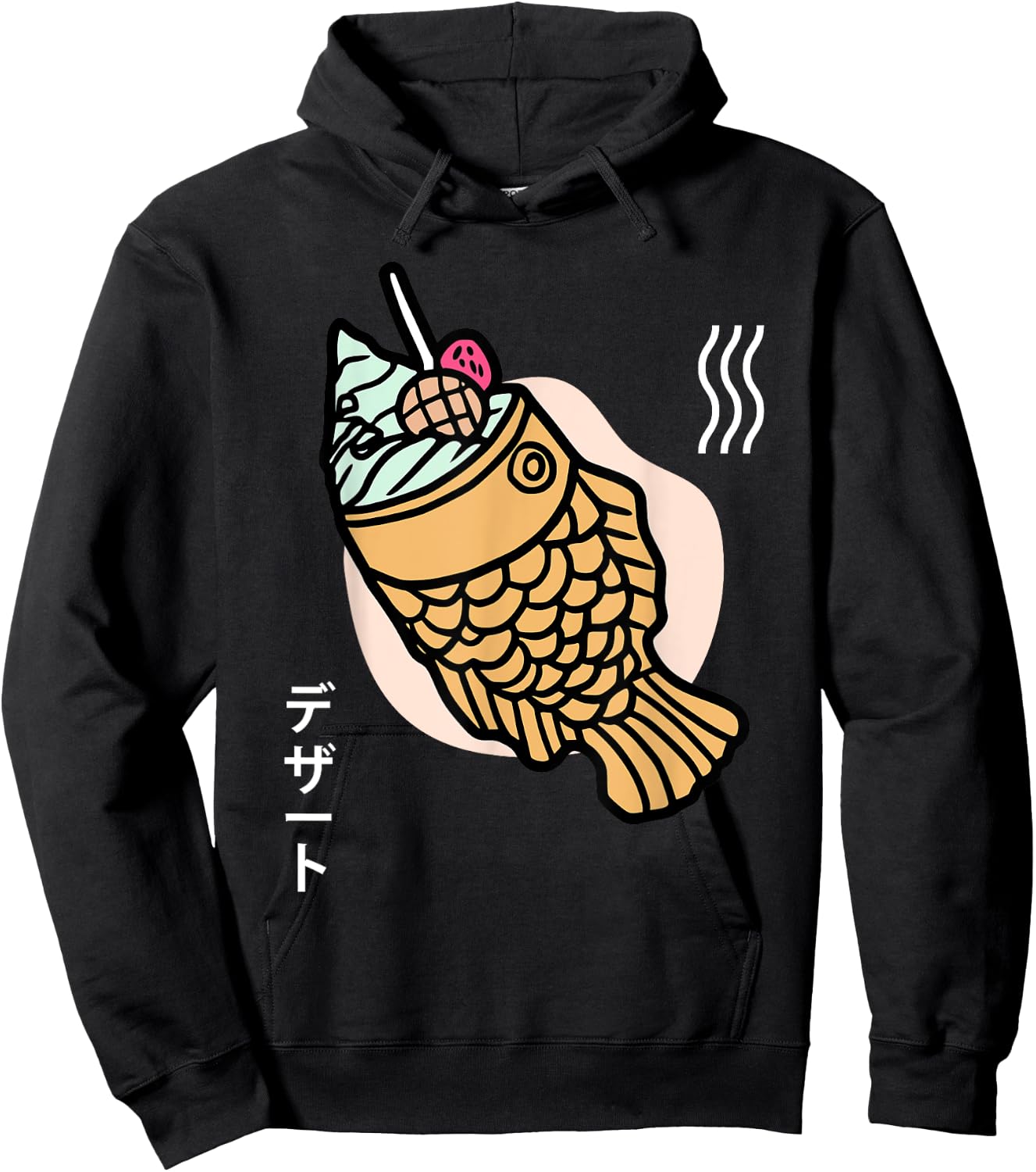 Taiyaki Japanese Ice Cream Desert Fish Shaped Cake Hoodie - Hoodie | Black