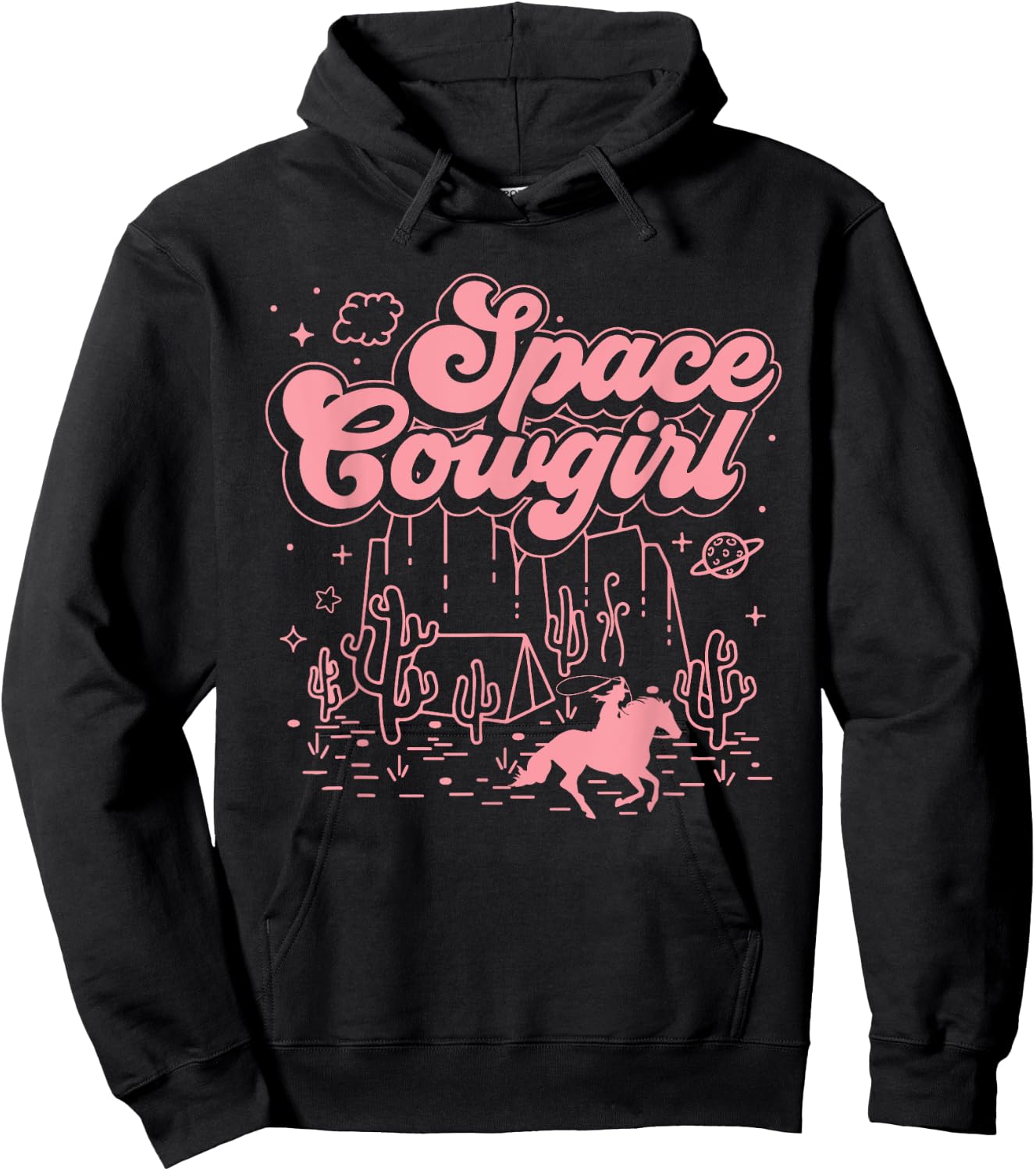 Space Cowgirls Shirt Bachelorette Party Rodeo Girls Women Hoodie - Hoodie | Black