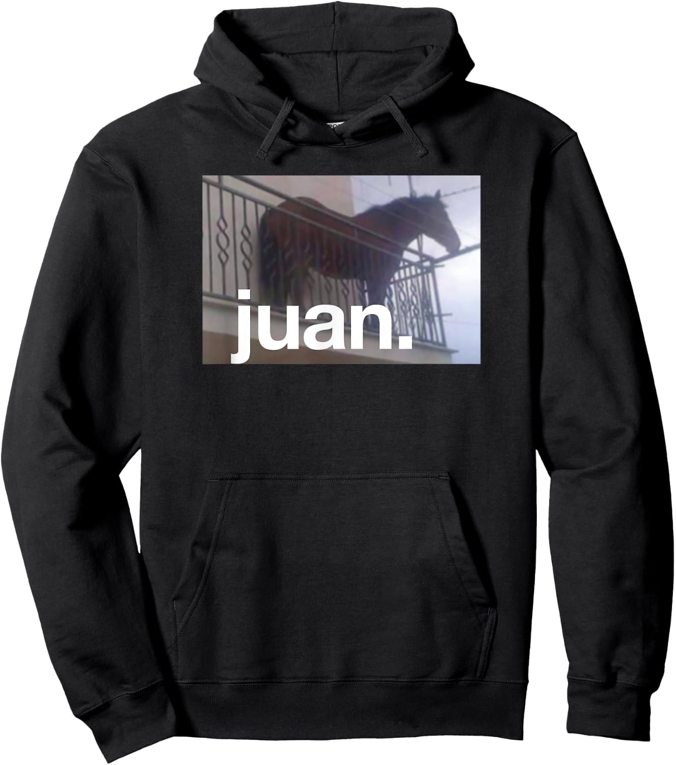 Juan Meme Horse On Balcony Meme Hoodie - Hoodie | Black