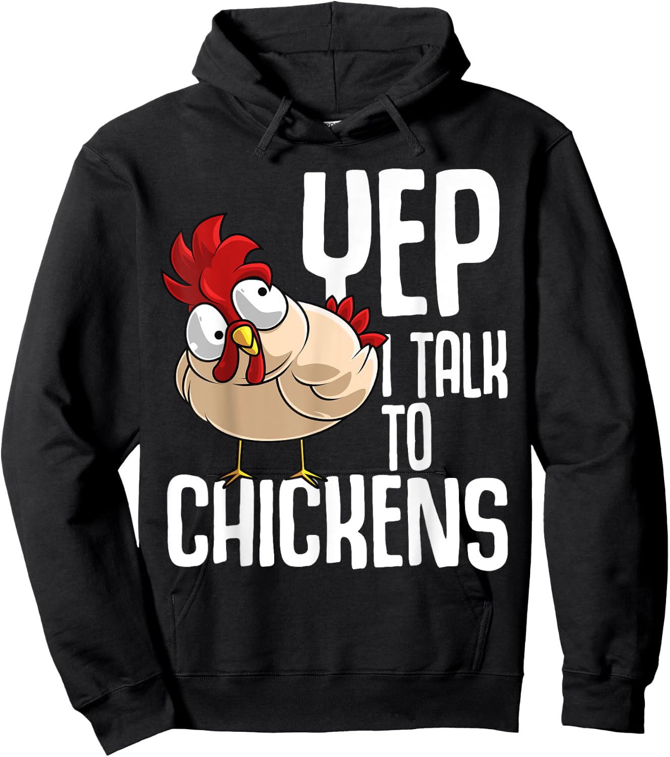 Funny Yep I Talk To Chickens Gift | Cool Animal Whisperer Hoodie - Hoodie | Black
