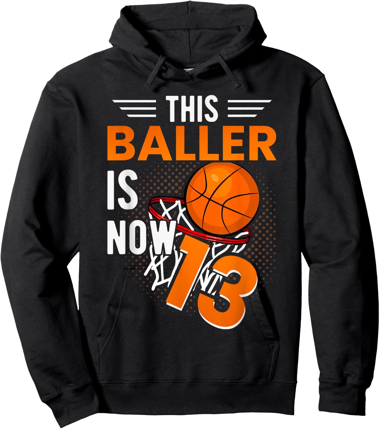13th Birthday Basketball Player Official 13 Teenager Hoodie - Hoodie | Black