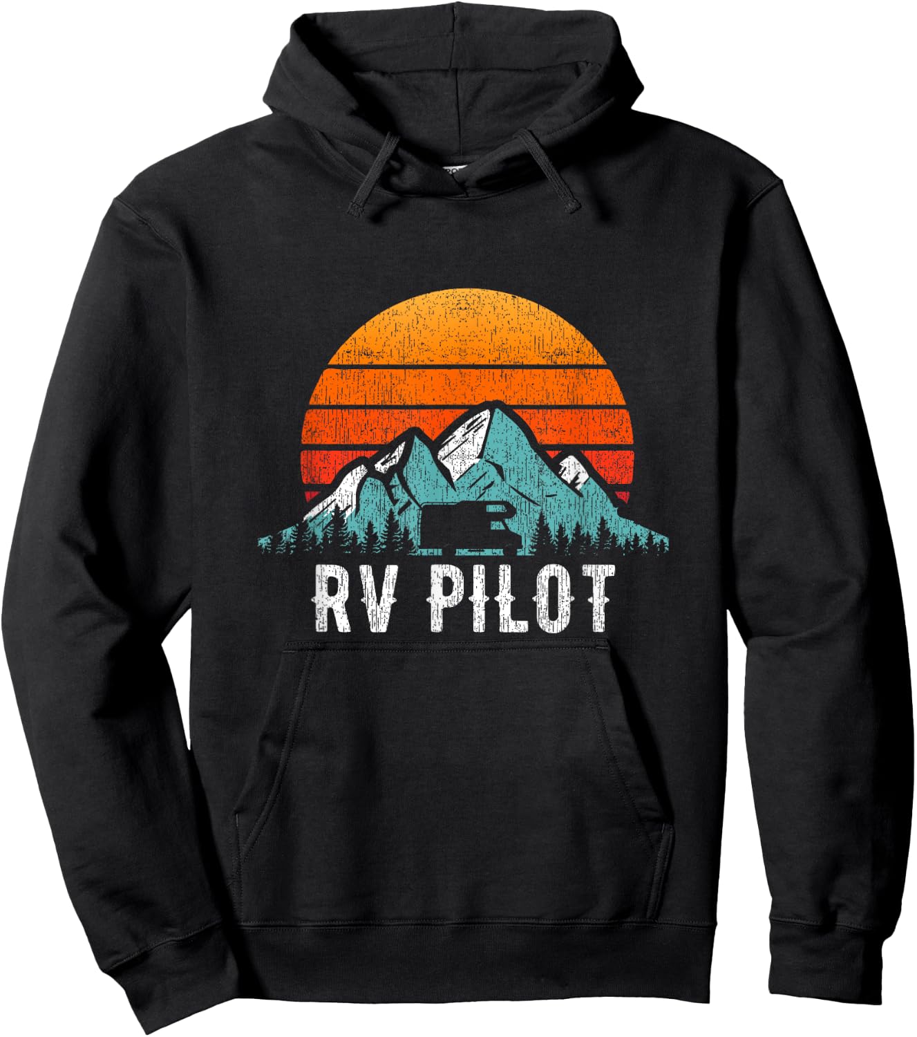 RV Pilot Shirt Motorhome Travel Vacation Gift Hoodie - Hoodie | Black