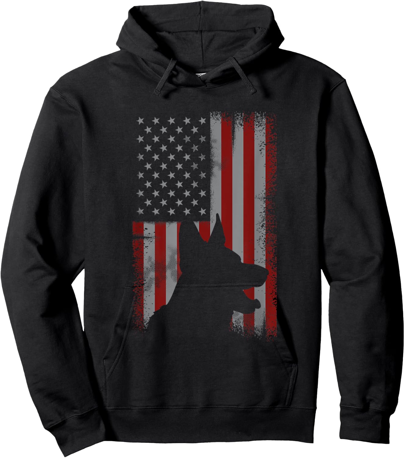 Patriotic German Shepherd AMERICAN FLAG Dog Lover Gift Hoodie - Hoodie | Black