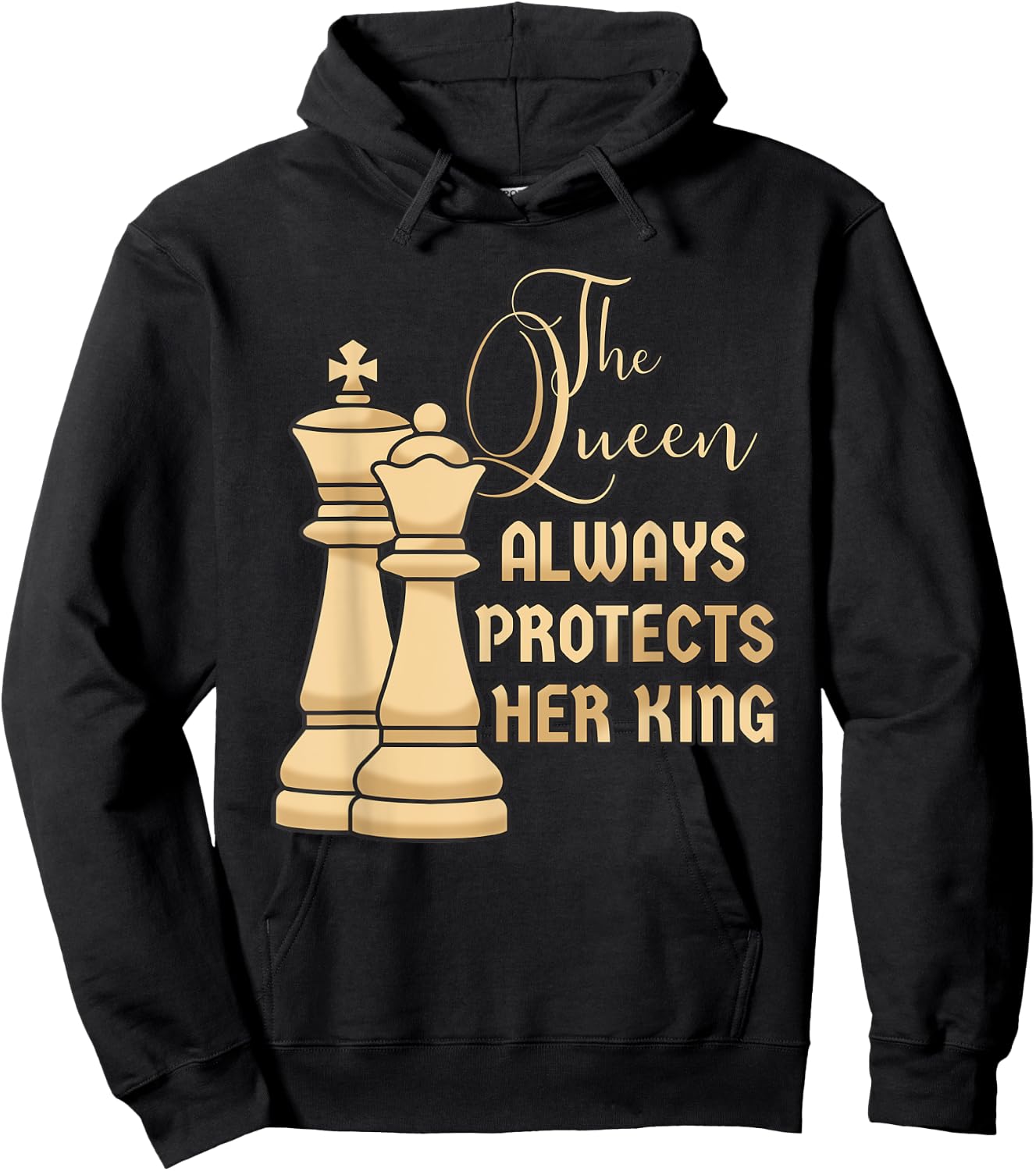 The Queen always protects her King Design for a Chess Player Hoodie - Hoodie | Black